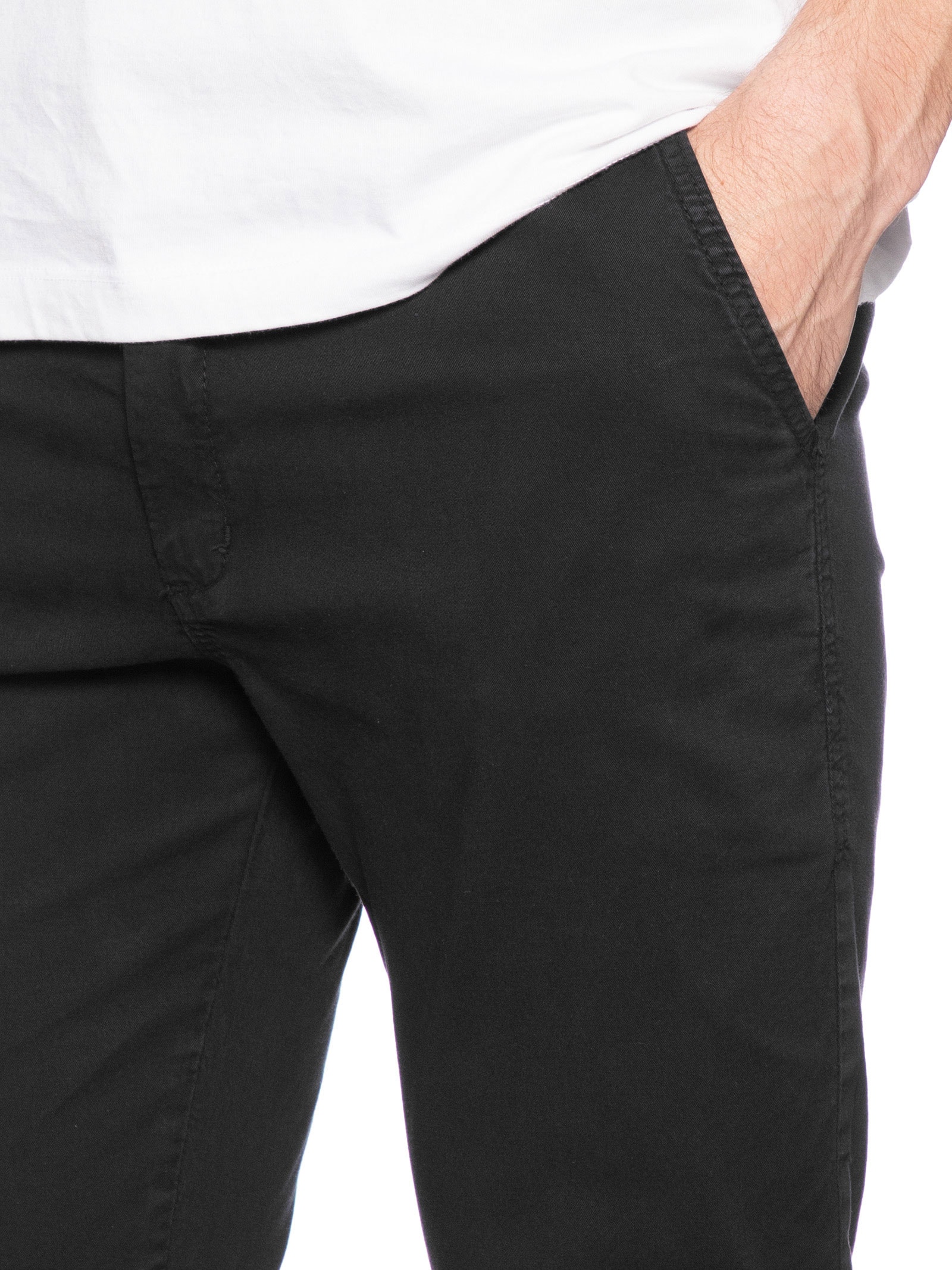 Calça Masculina Sarja Reta Preto Basiq Men