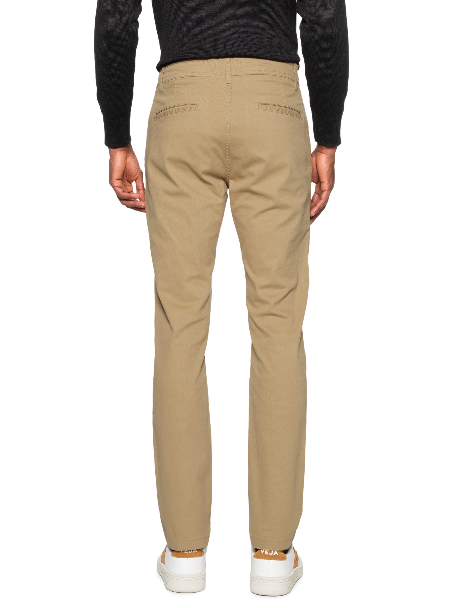 Calça Masculina Sarja Slim Fit Color Bege '2 Essential