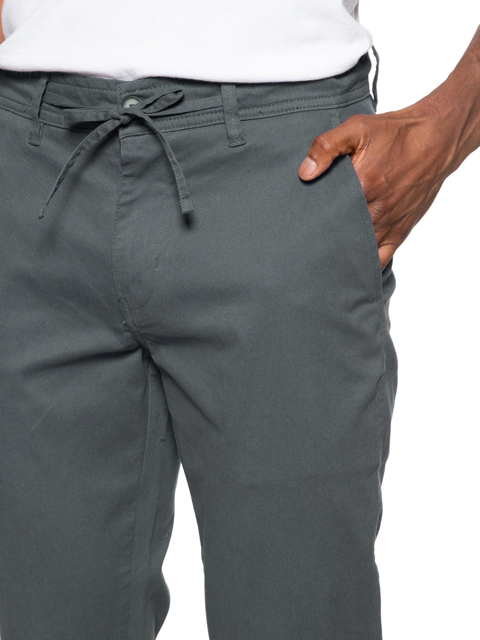 Calça Masculina Sarja Slim Fit Color Cinza '2 Essential