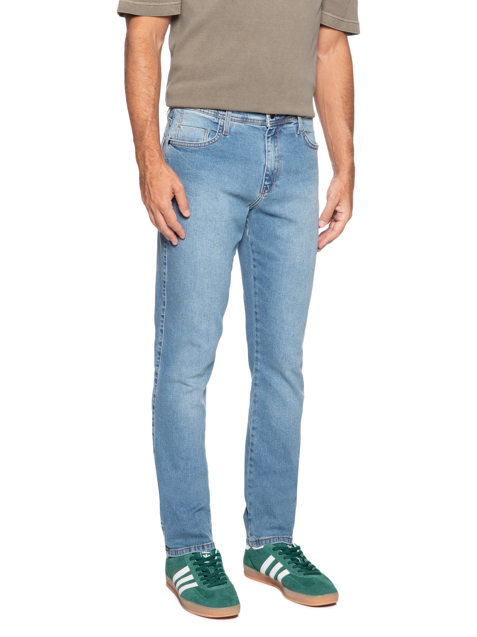 Calça Masculina Slim Básica Azul Basiq Men