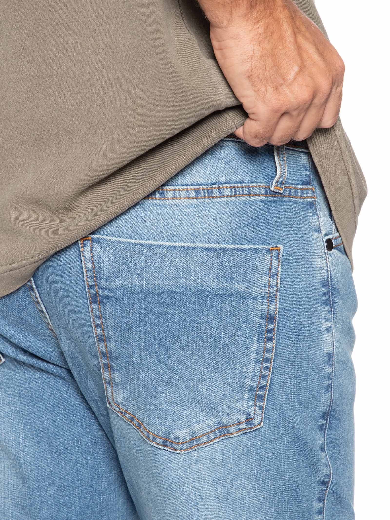 Calça Masculina Slim Básica Azul Basiq Men