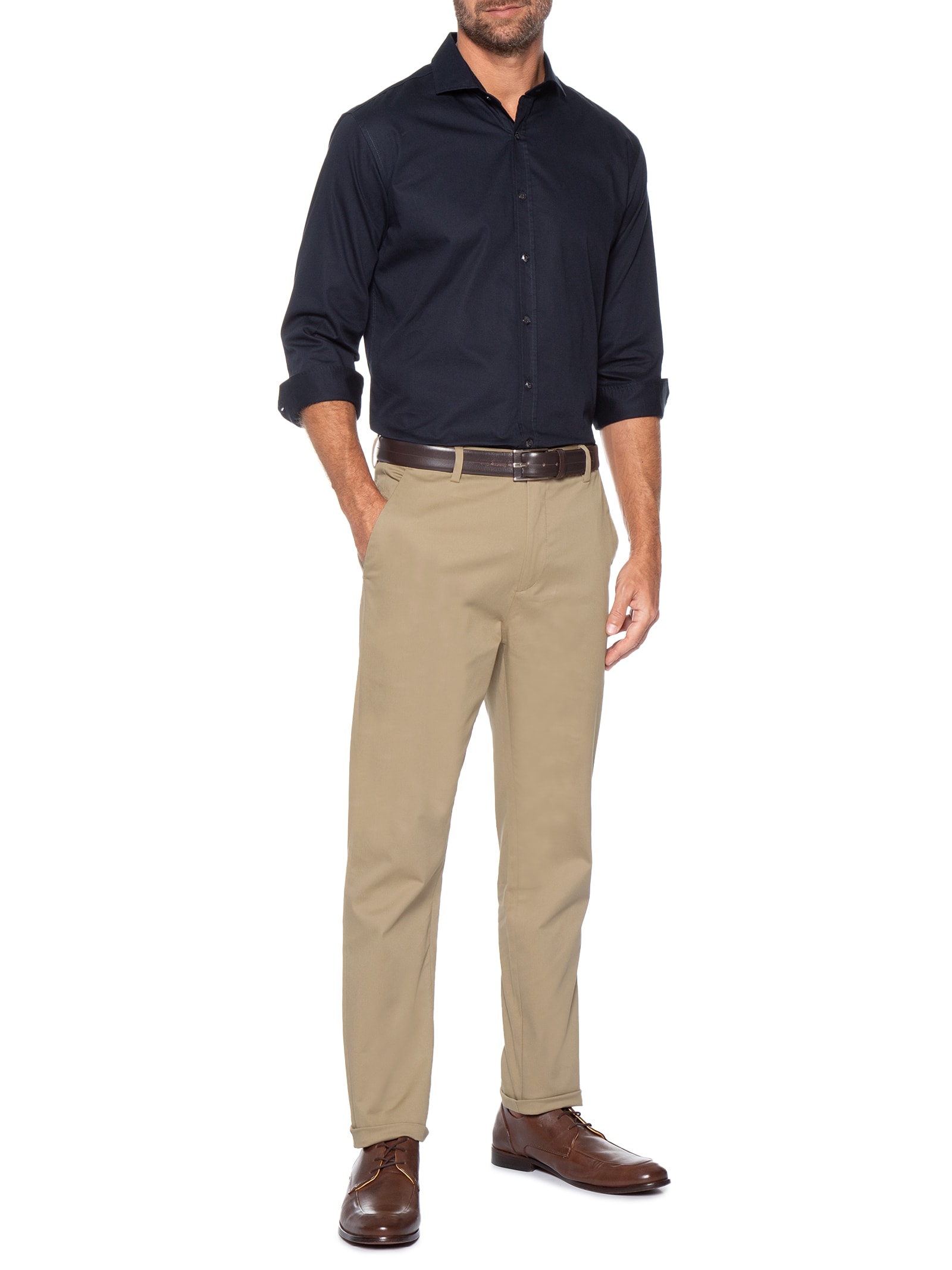 Calça Masculina Slim Chino Bege Oficina Reserva