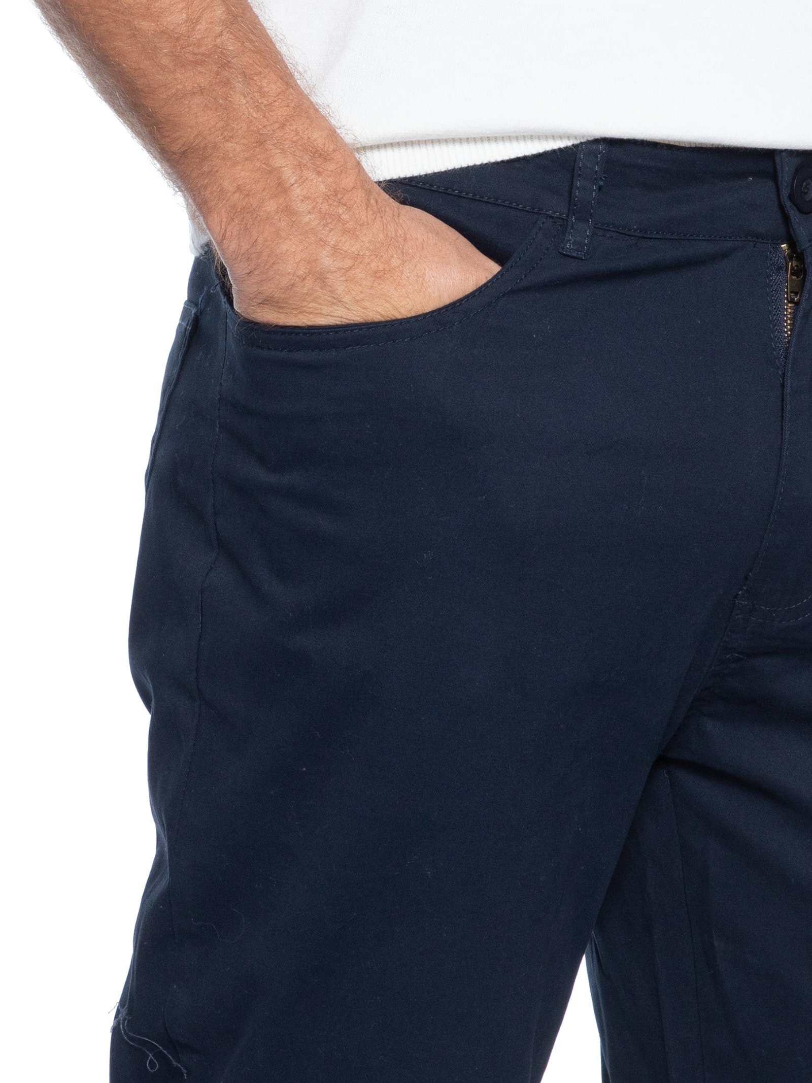 Calça Masculina Slim Chino Color Azul Basiq Men