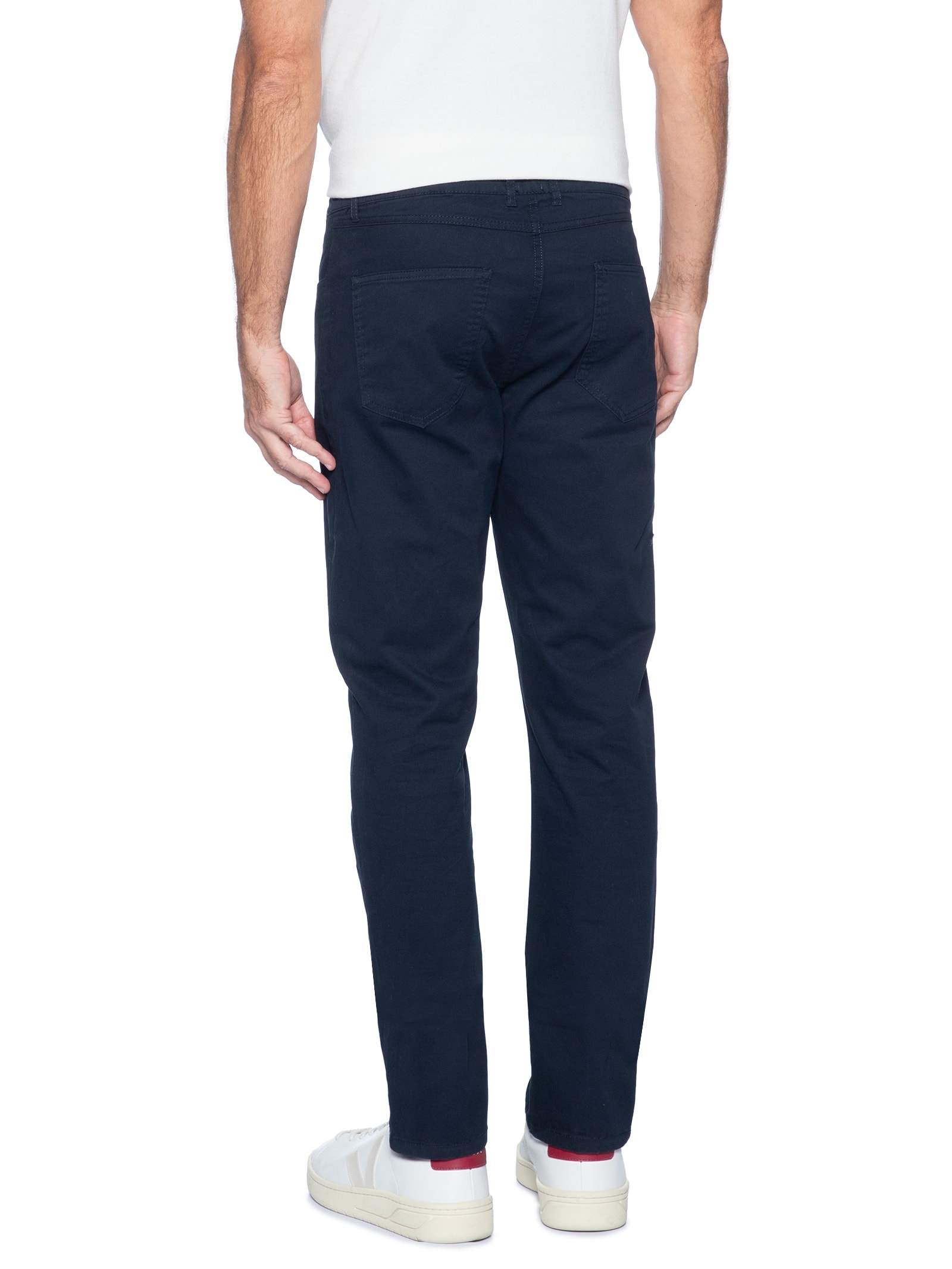 Calça Masculina Slim Chino Color Azul Basiq Men