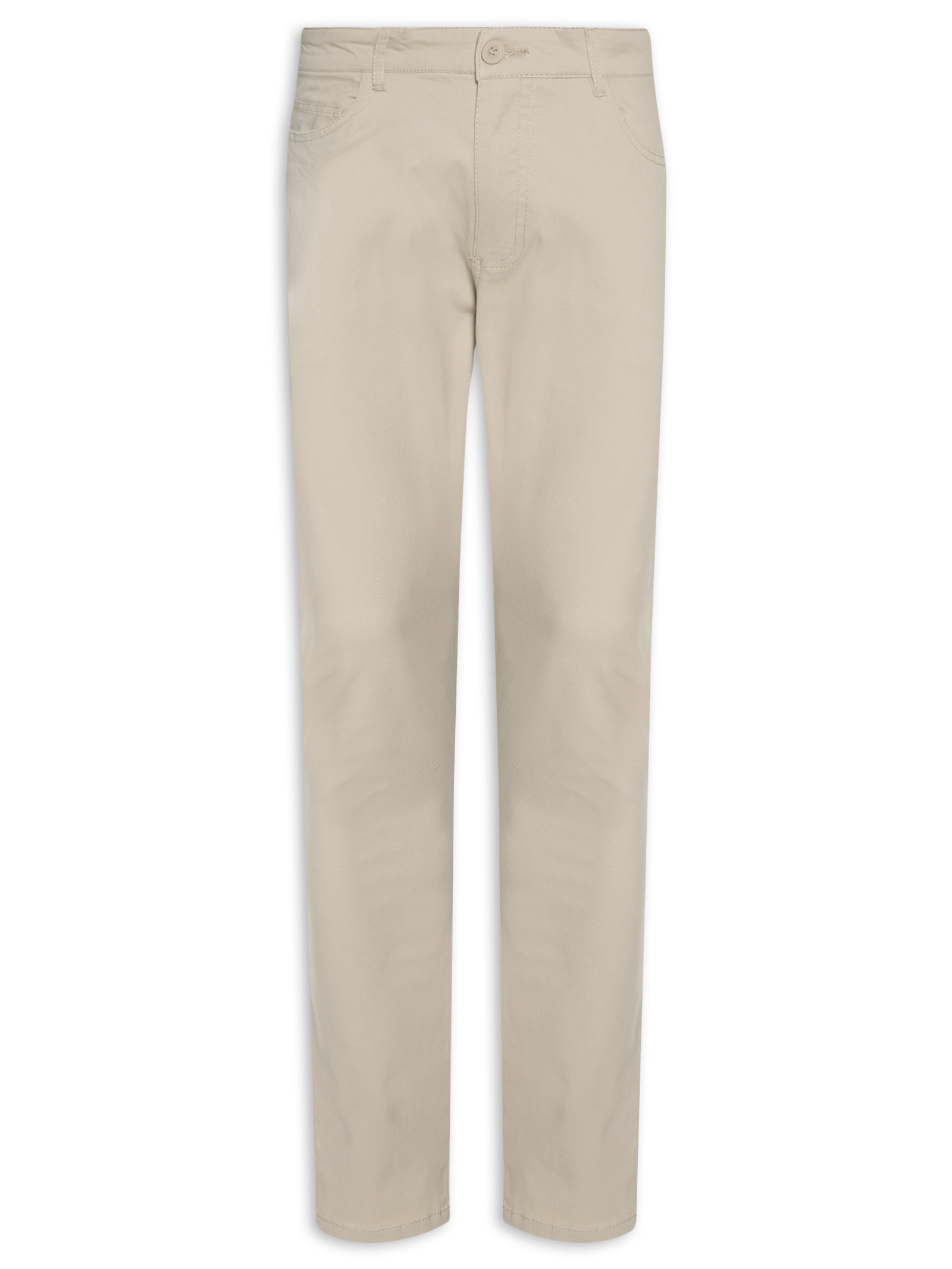 Calça Masculina Slim Chino Color Bege Basiq Men