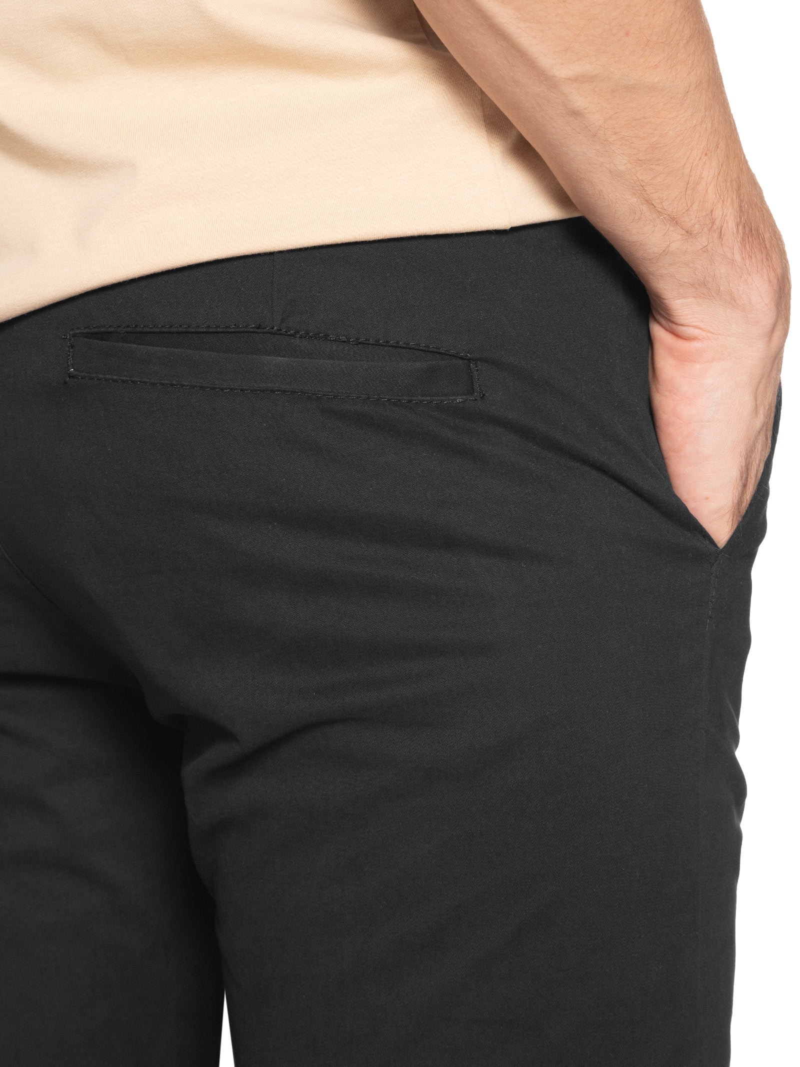 Calça Masculina Slim Chino Color Preto Basiq Men
