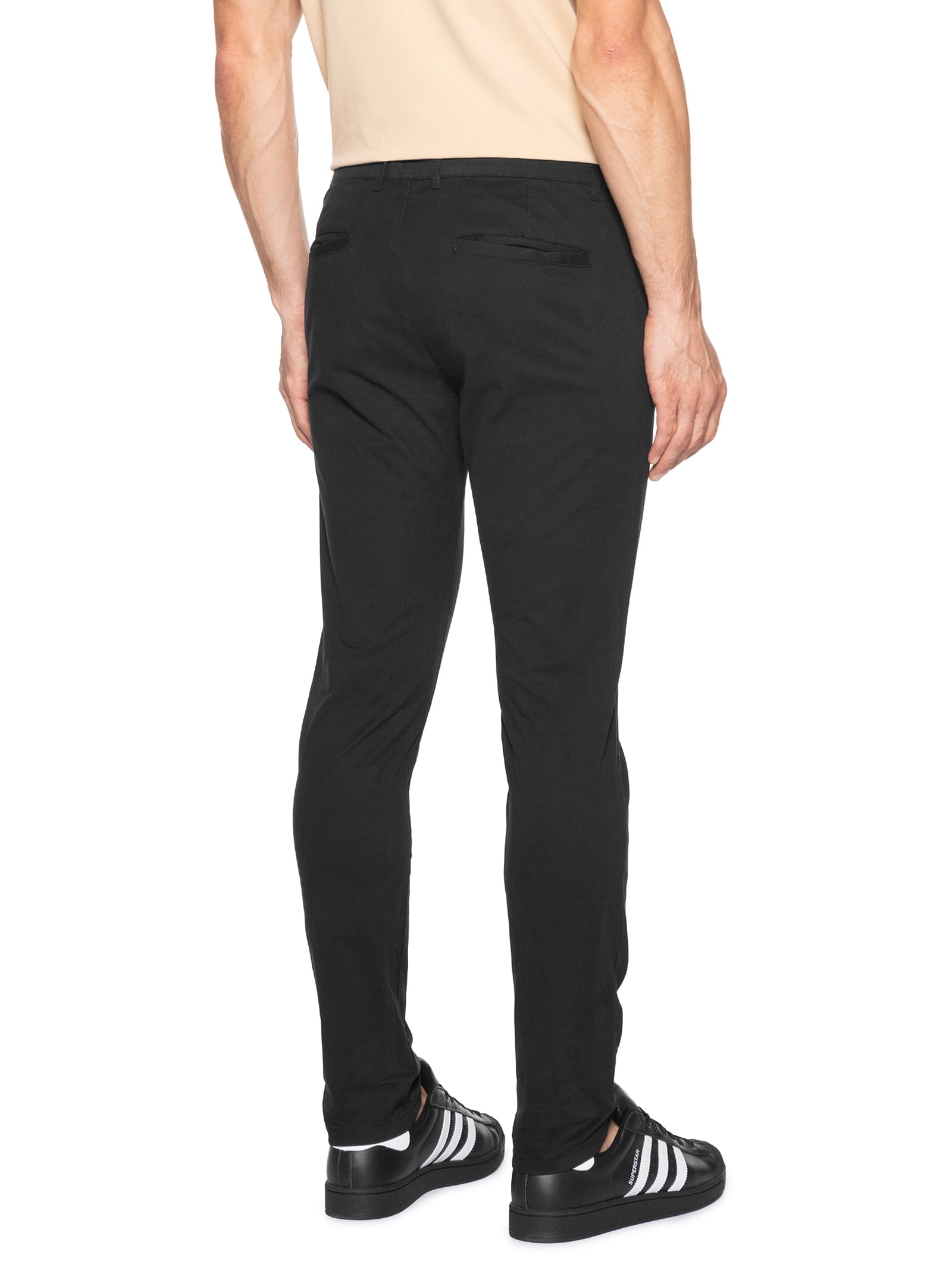 Calça Masculina Slim Chino Color Preto Basiq Men