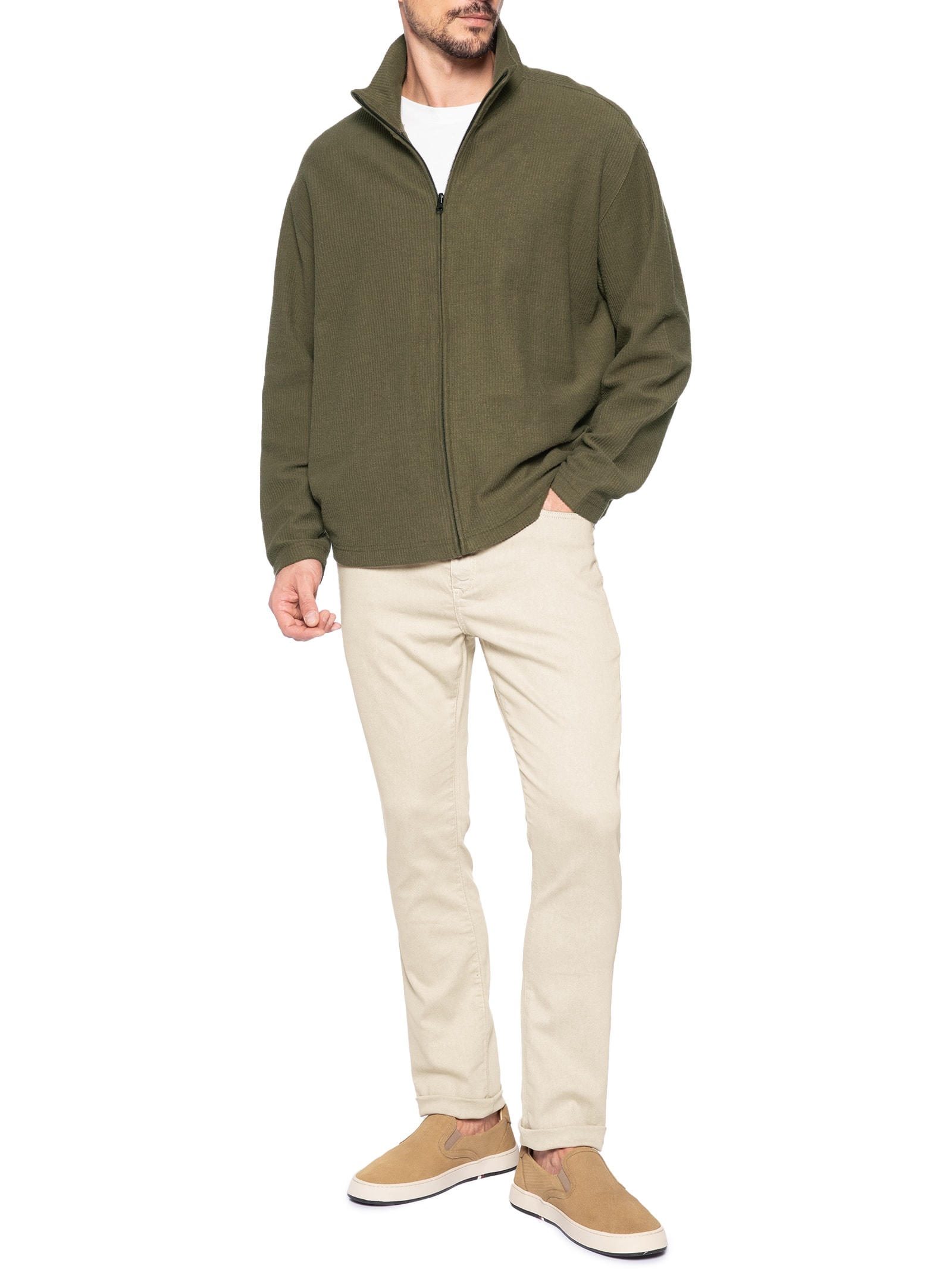 Calça Masculina Slim Color Bege Reserva