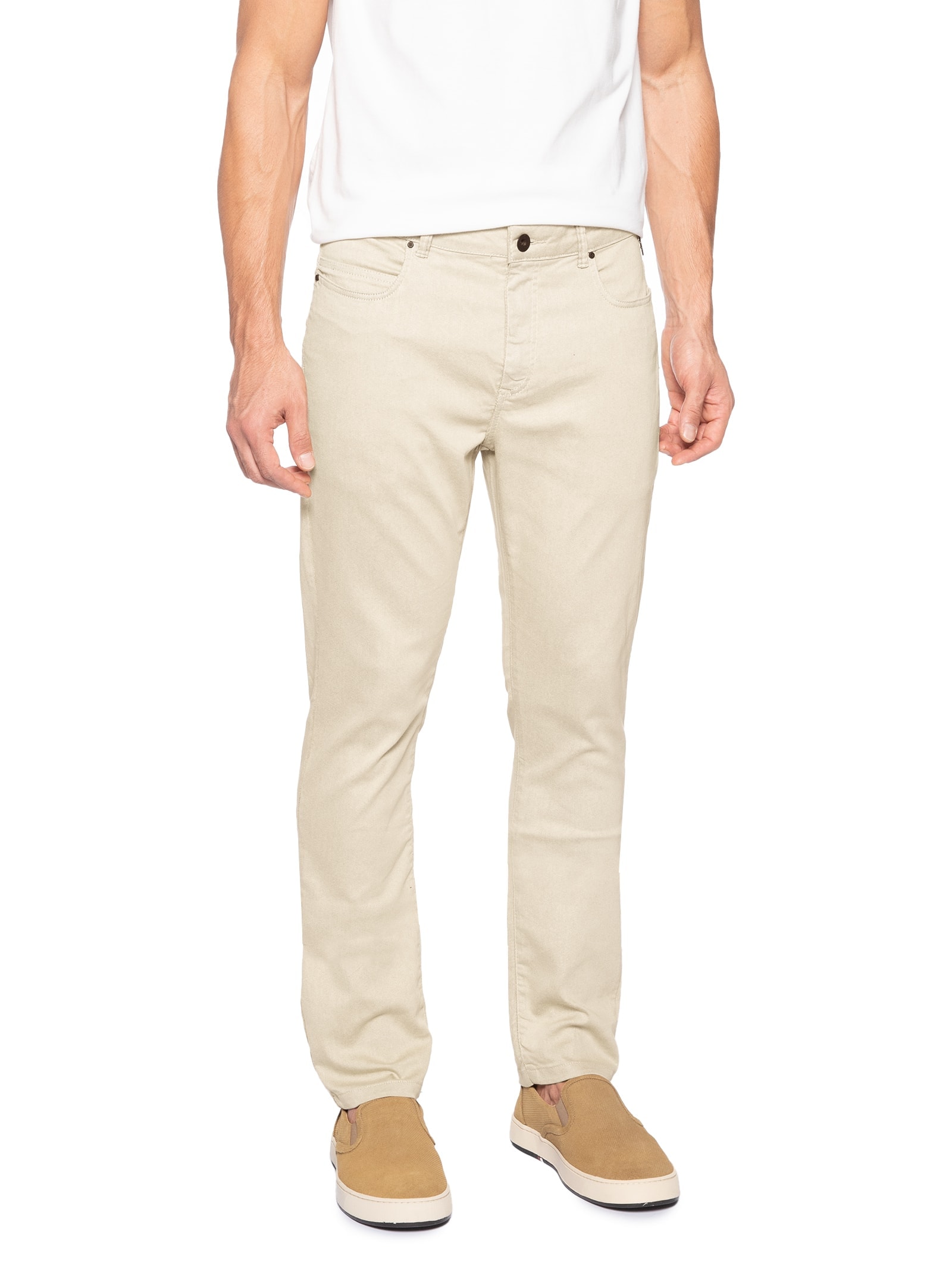 Calça Masculina Slim Color Bege Reserva