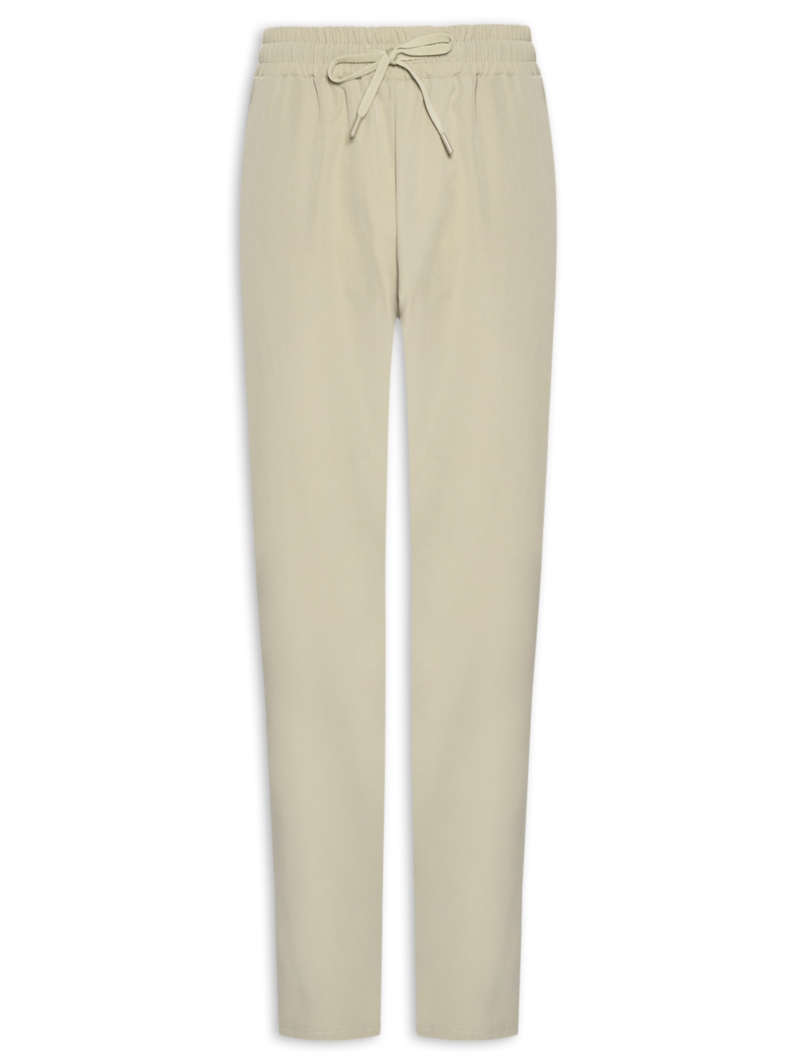 Calça Masculina Slim Com Elástico No Cós Bege Basiq Men