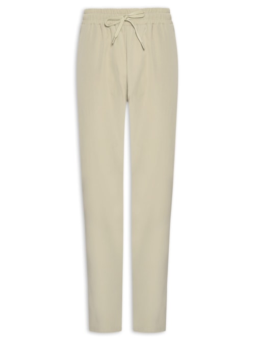 Calça Masculina Slim Com Elástico No Cós – Bege