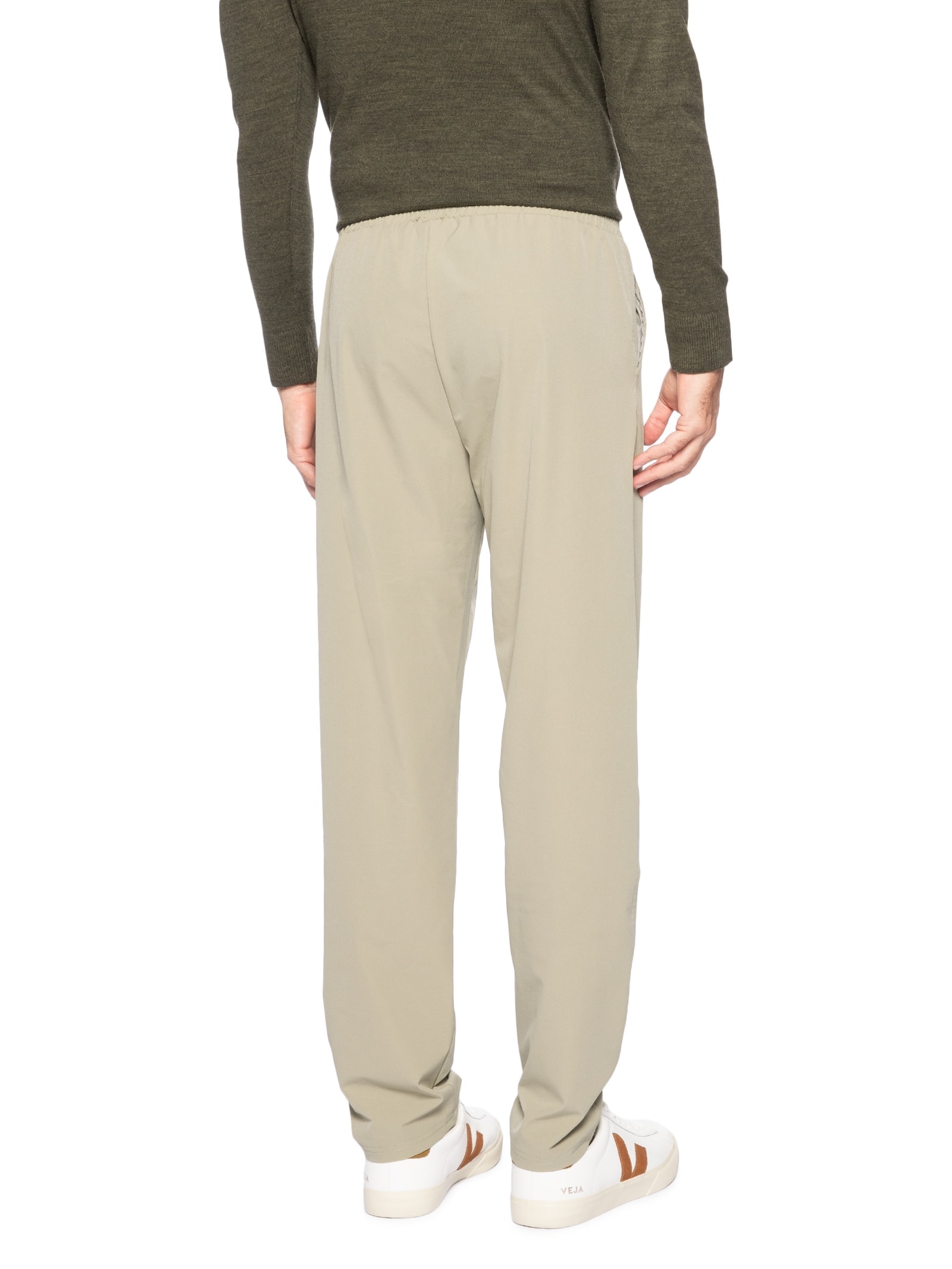 Calça Masculina Slim Com Elástico No Cós Bege Basiq Men