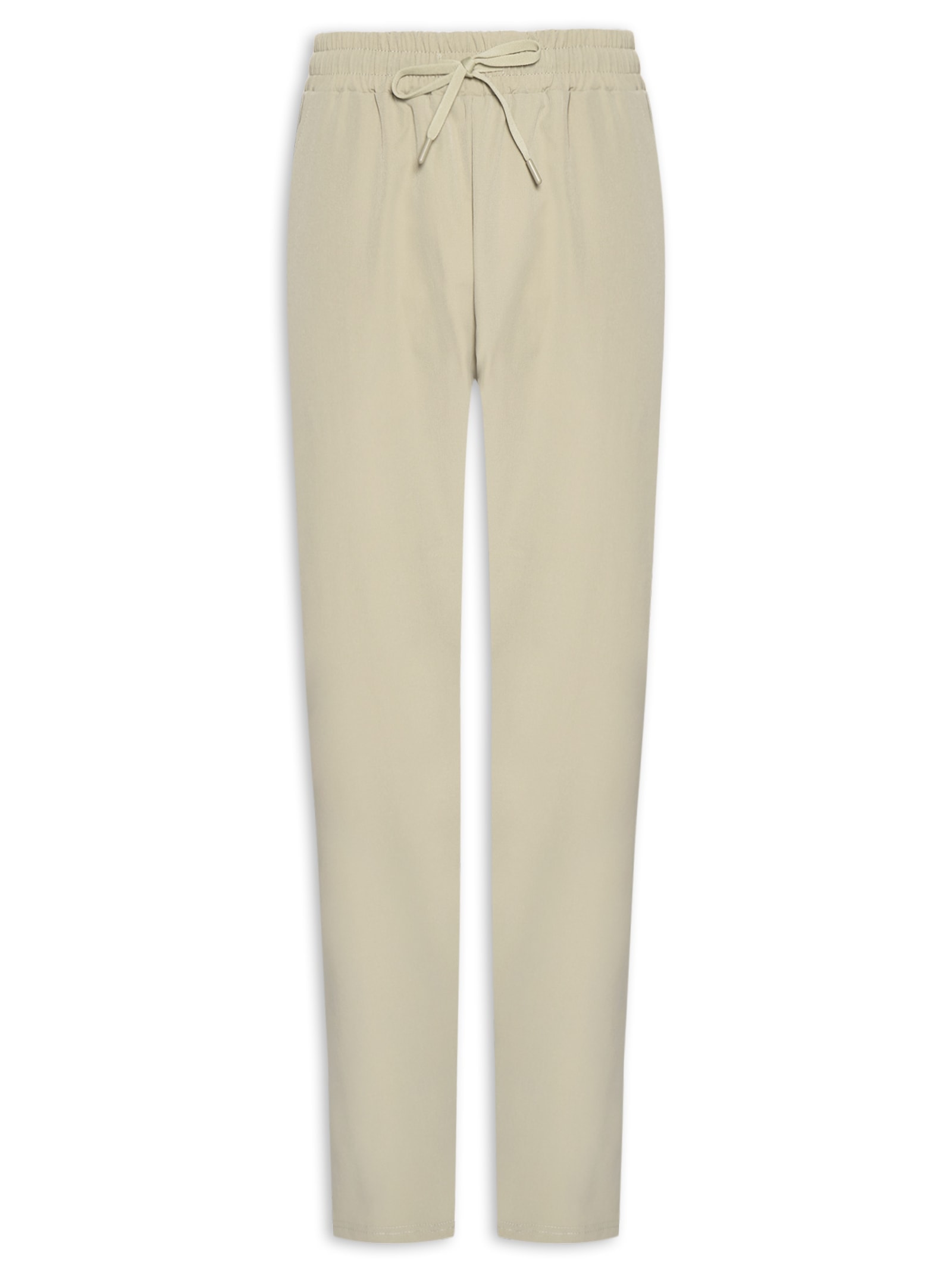 Calça Masculina Slim Com Elástico No Cós Bege Basiq Men
