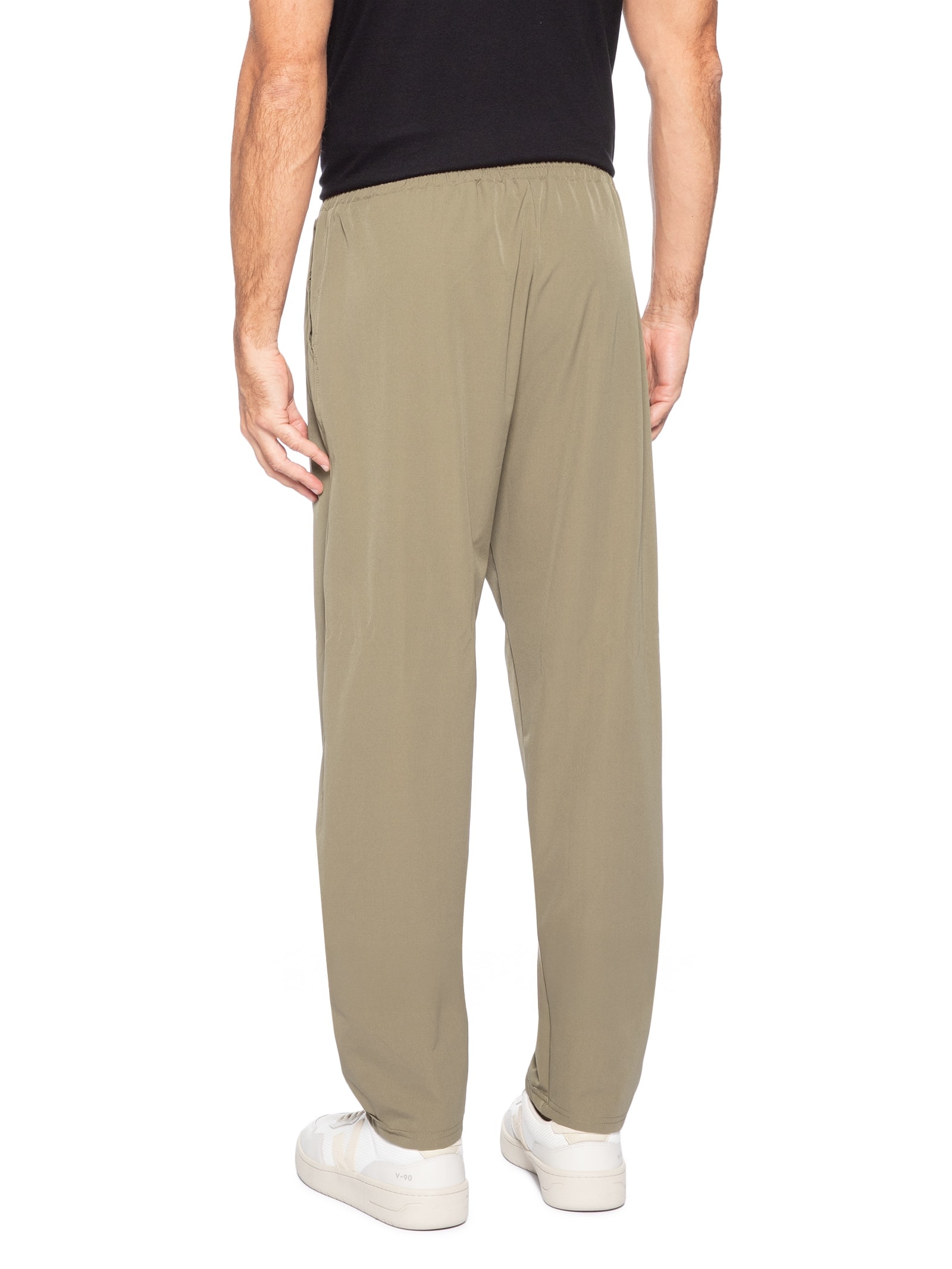 Calça Masculina Slim Com Elástico No Cós Verde Basiq Men
