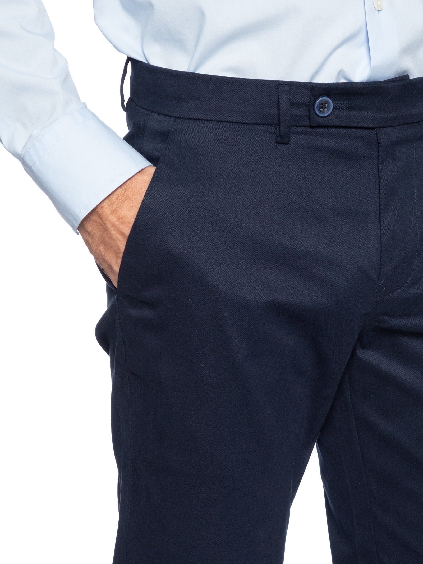 Calça Masculina Slim Cós Social Azul '2 Essential