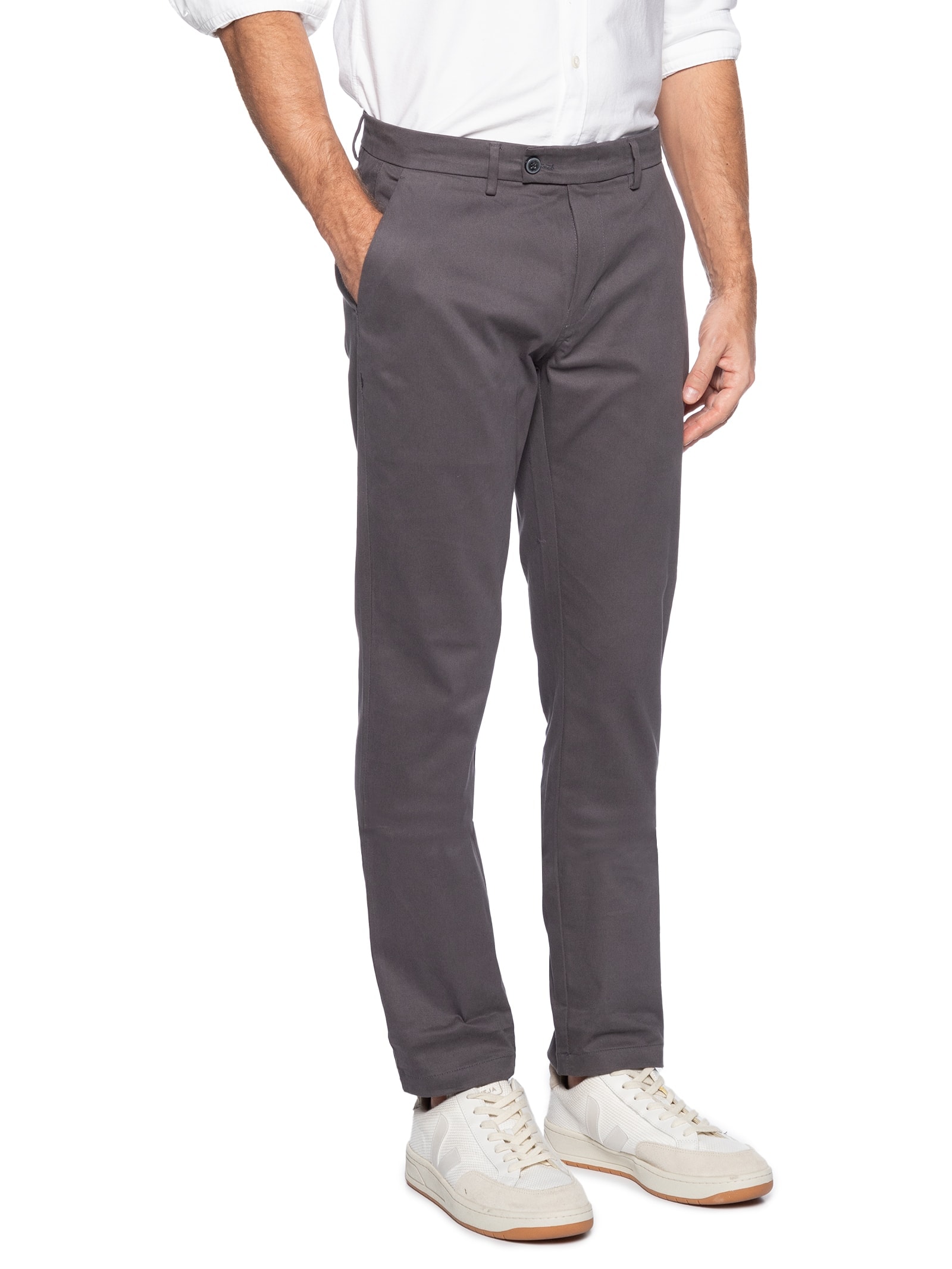Calça Masculina Slim Cós Social Cinza '2 Essential