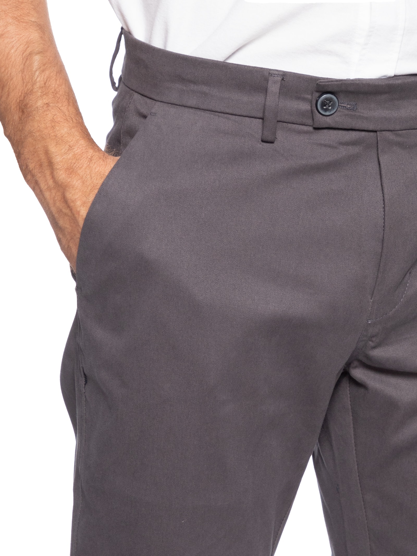 Calça Masculina Slim Cós Social Cinza '2 Essential