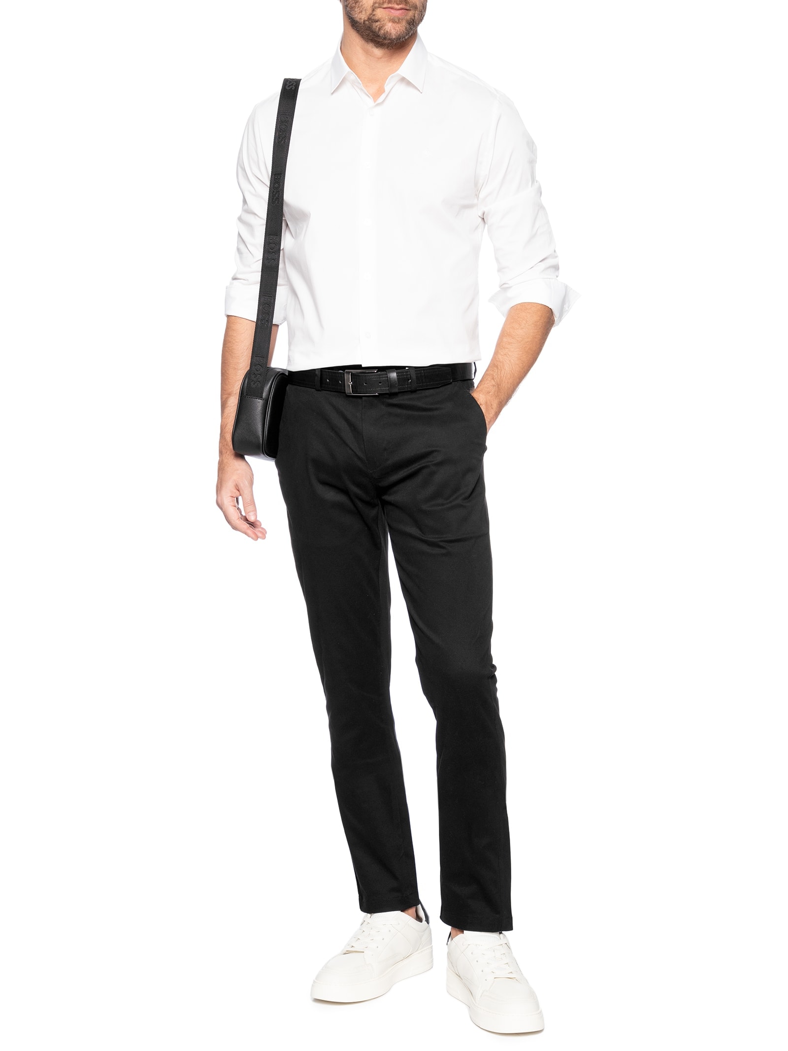 Calça Masculina Slim Cós Social Preto '2 Essential