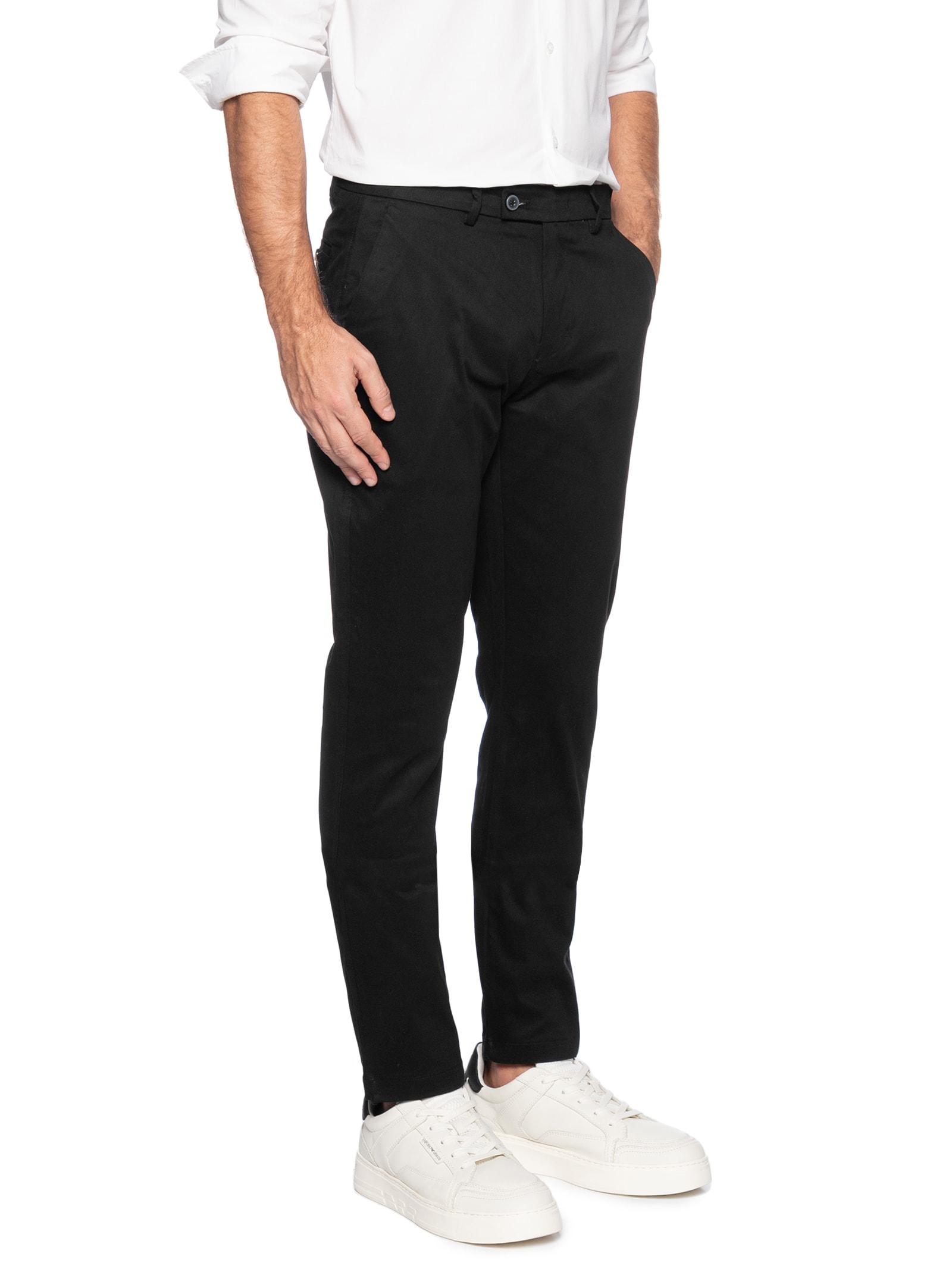 Calça Masculina Slim Cós Social Preto '2 Essential