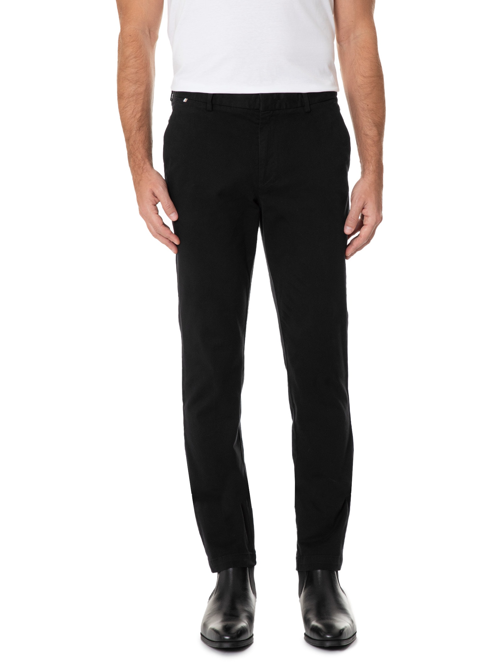 Calça Masculina Slim De Sarja Kaito Preto Preto Boss