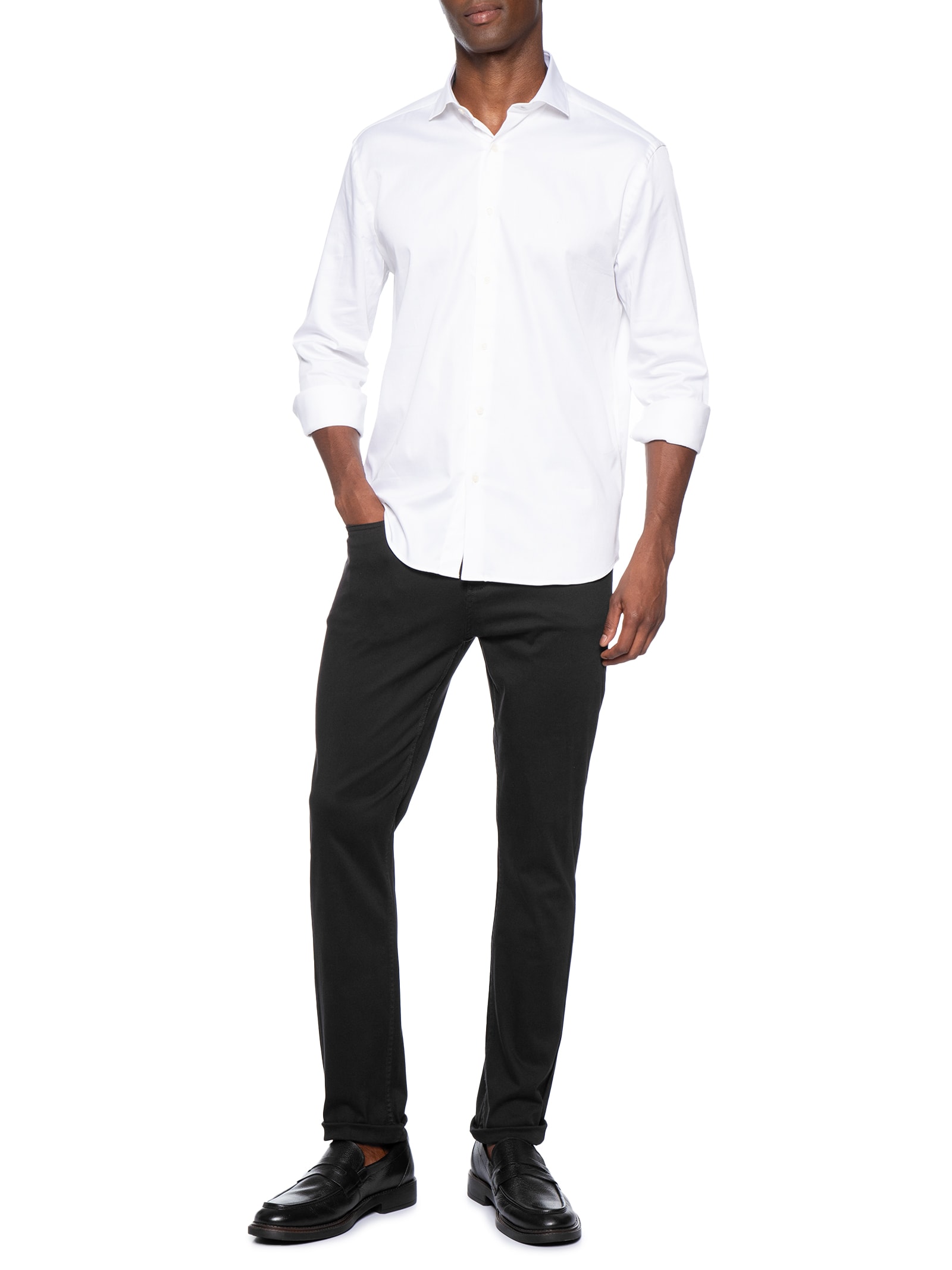 Calça Masculina Slim Fit 5 Pockets Color Preto Aramis