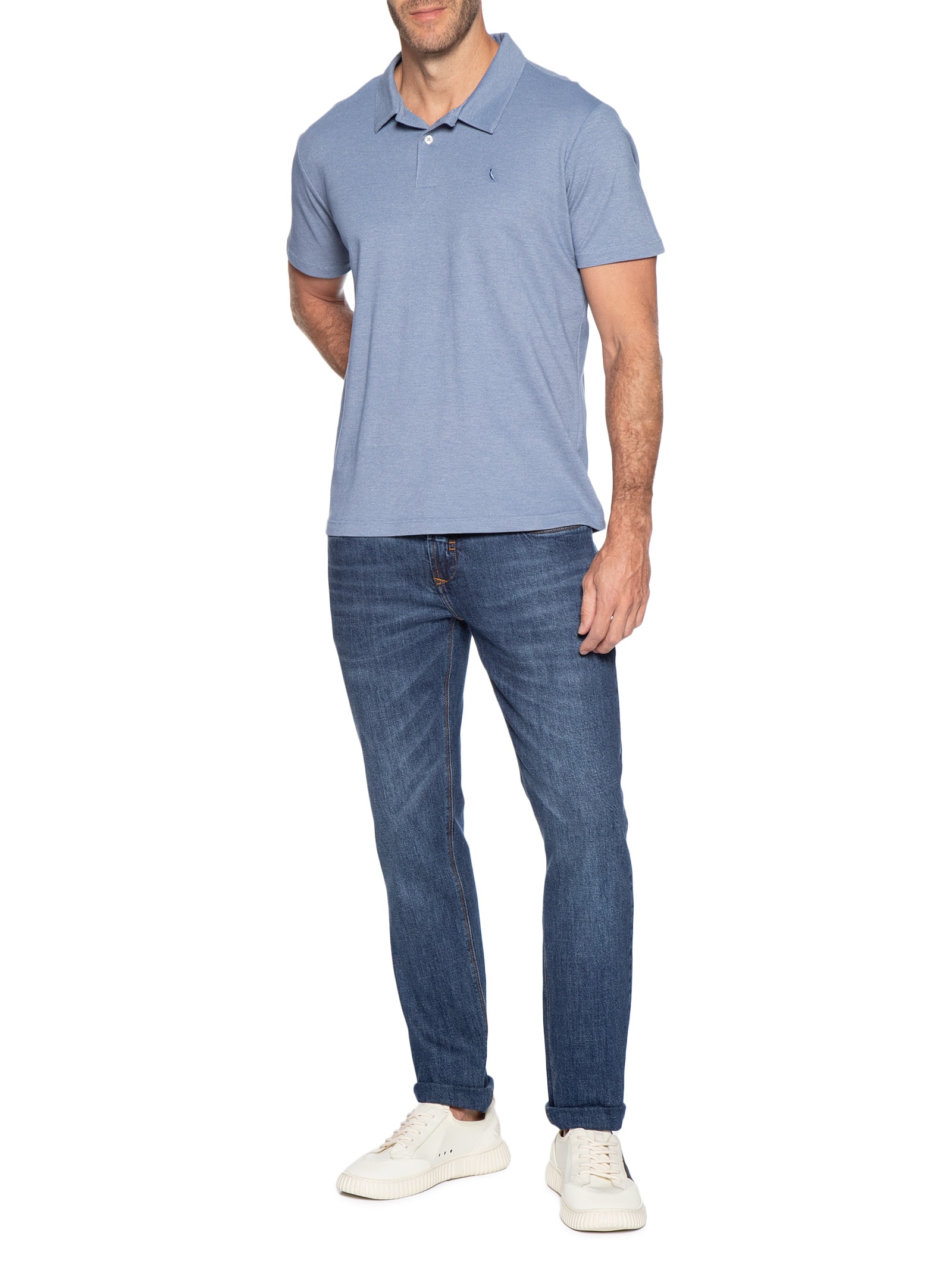 Calça Masculina Slim Fit Jeans Azul Pineapple