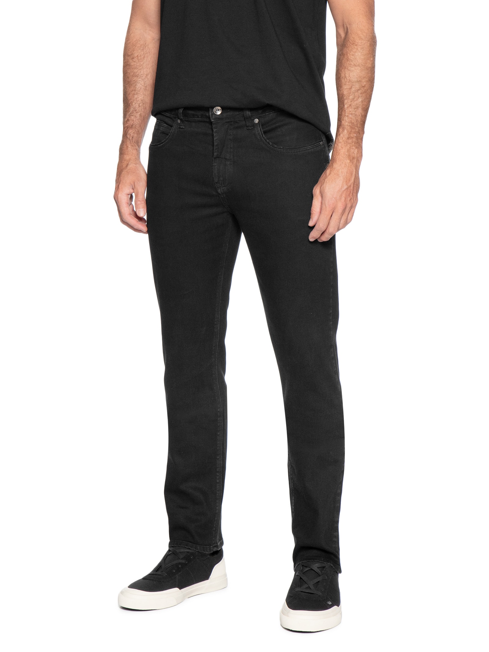 Calça Masculina Slim Fit Jeans Preto Pineapple