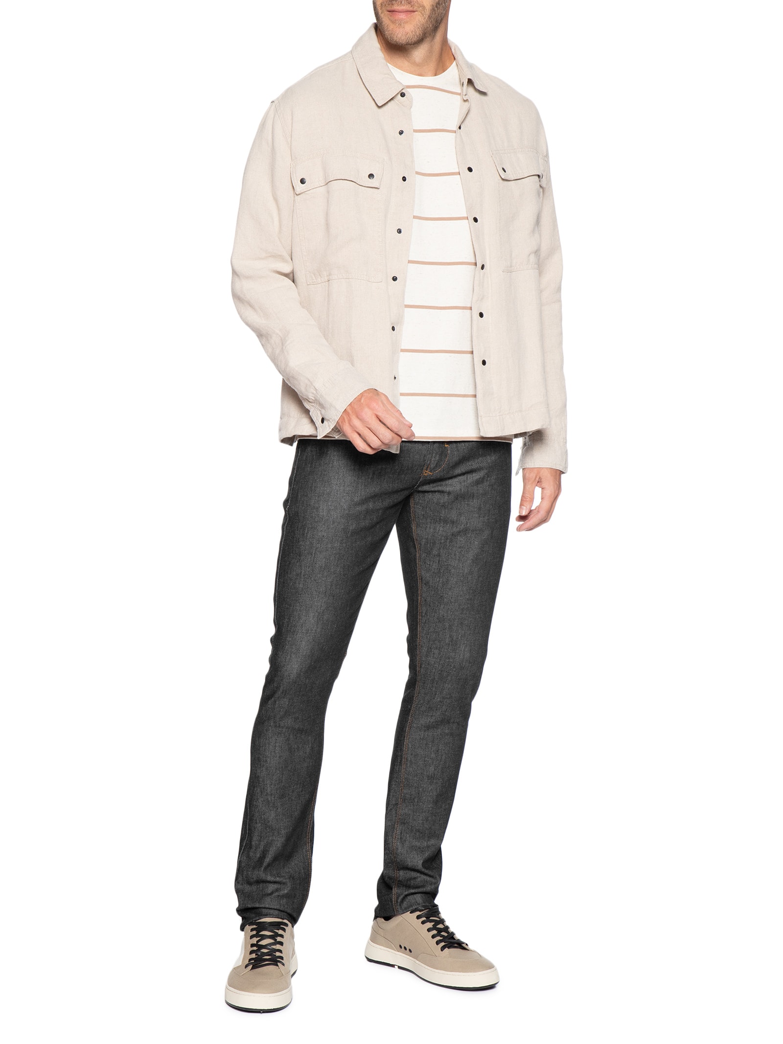 Calça Masculina Slim Fit Jeans Raw Pima Azul Pineapple