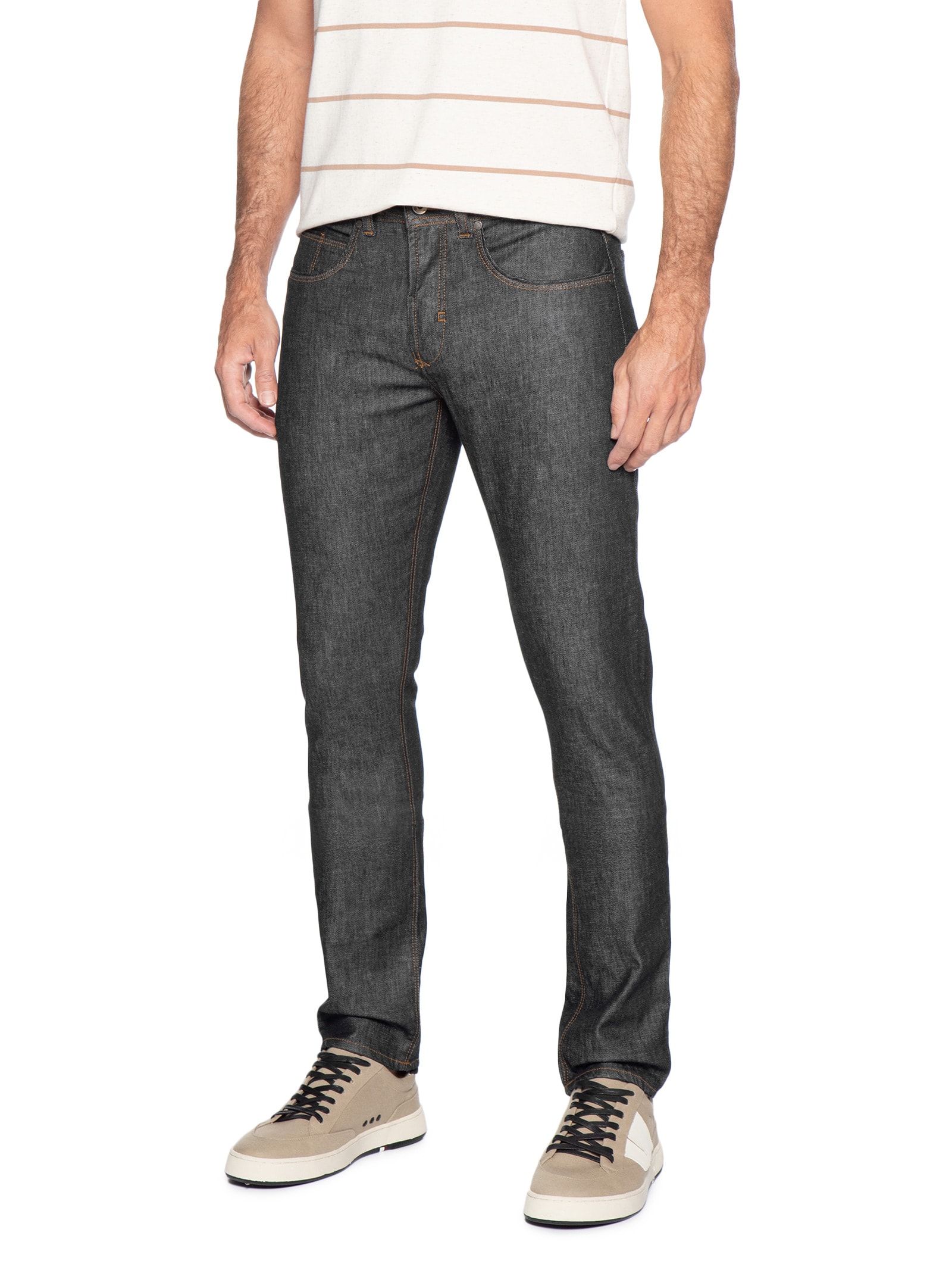 Calça Masculina Slim Fit Jeans Raw Pima Azul Pineapple