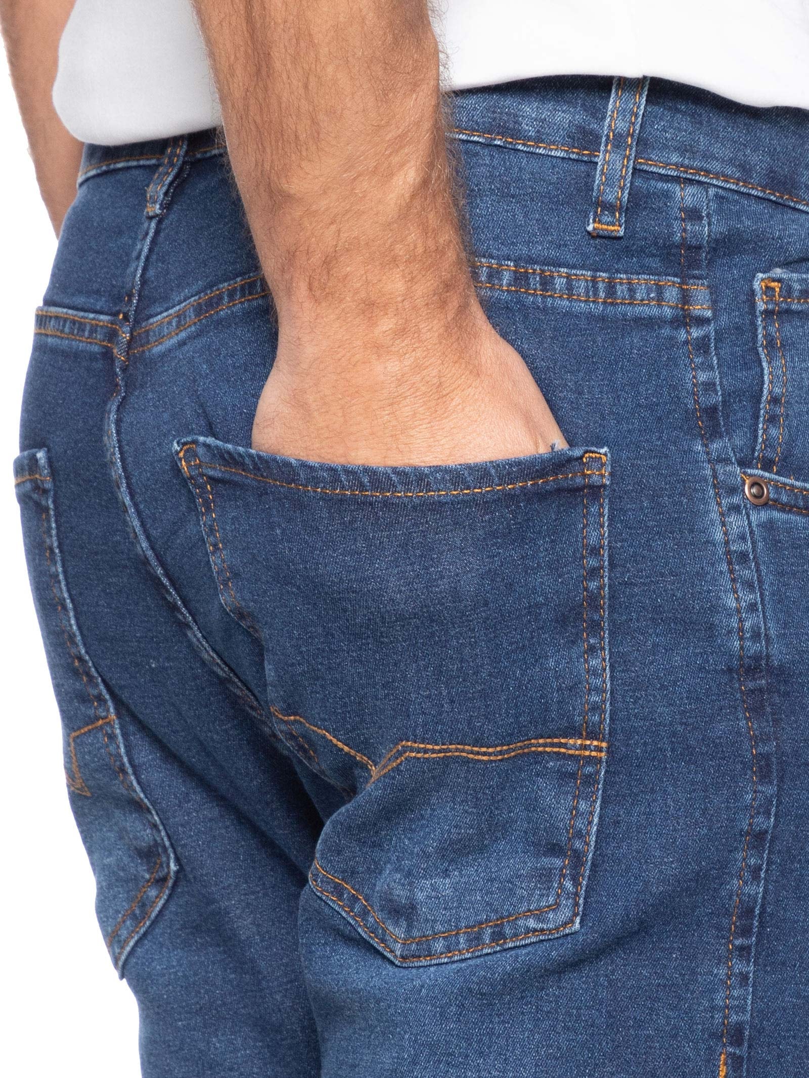 Calça Masculina Slim Jeans Stretch Azul Basiq Men