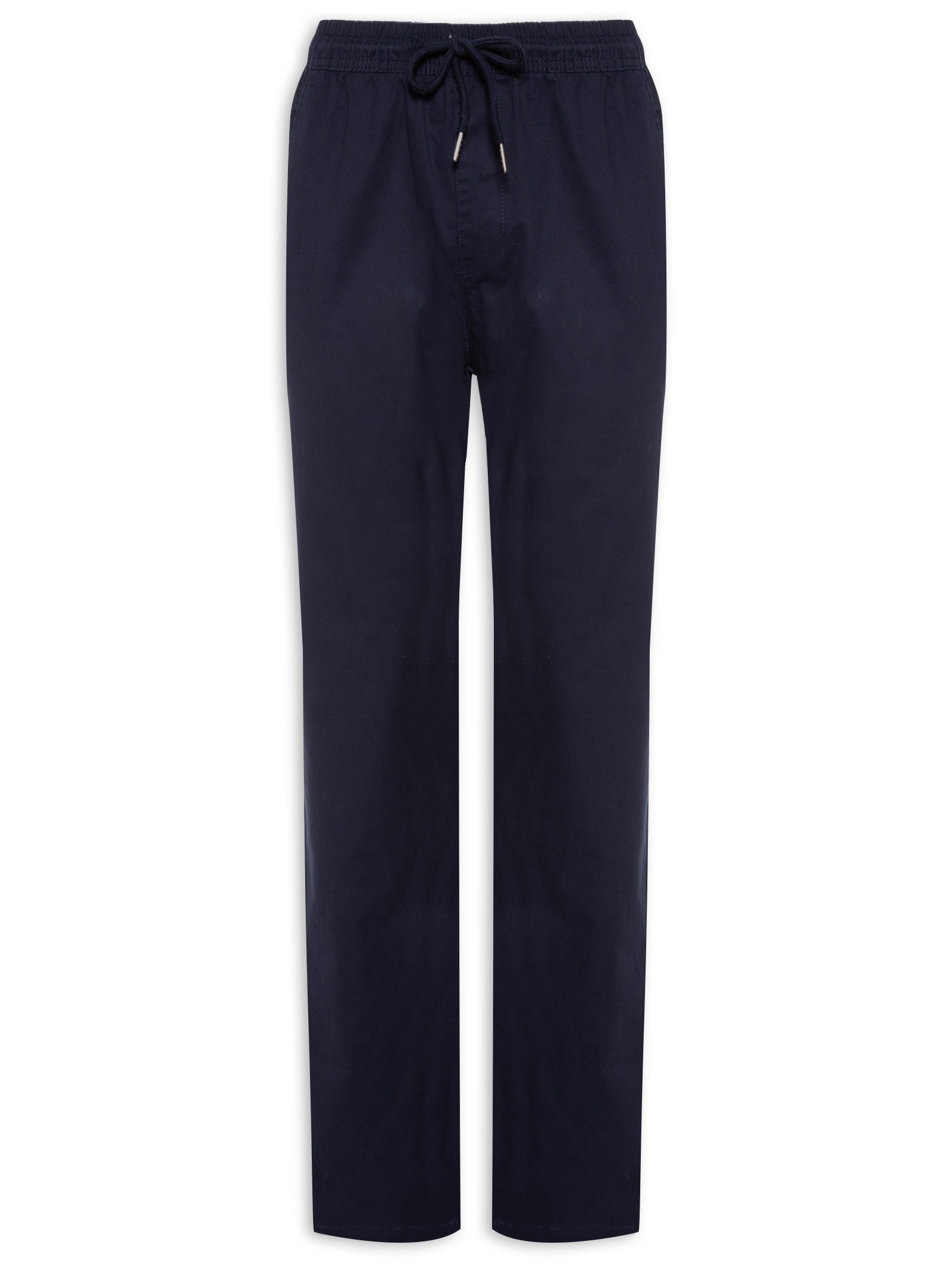 Calça Masculina Slim Sarja Com Elástico Azul Basiq Men