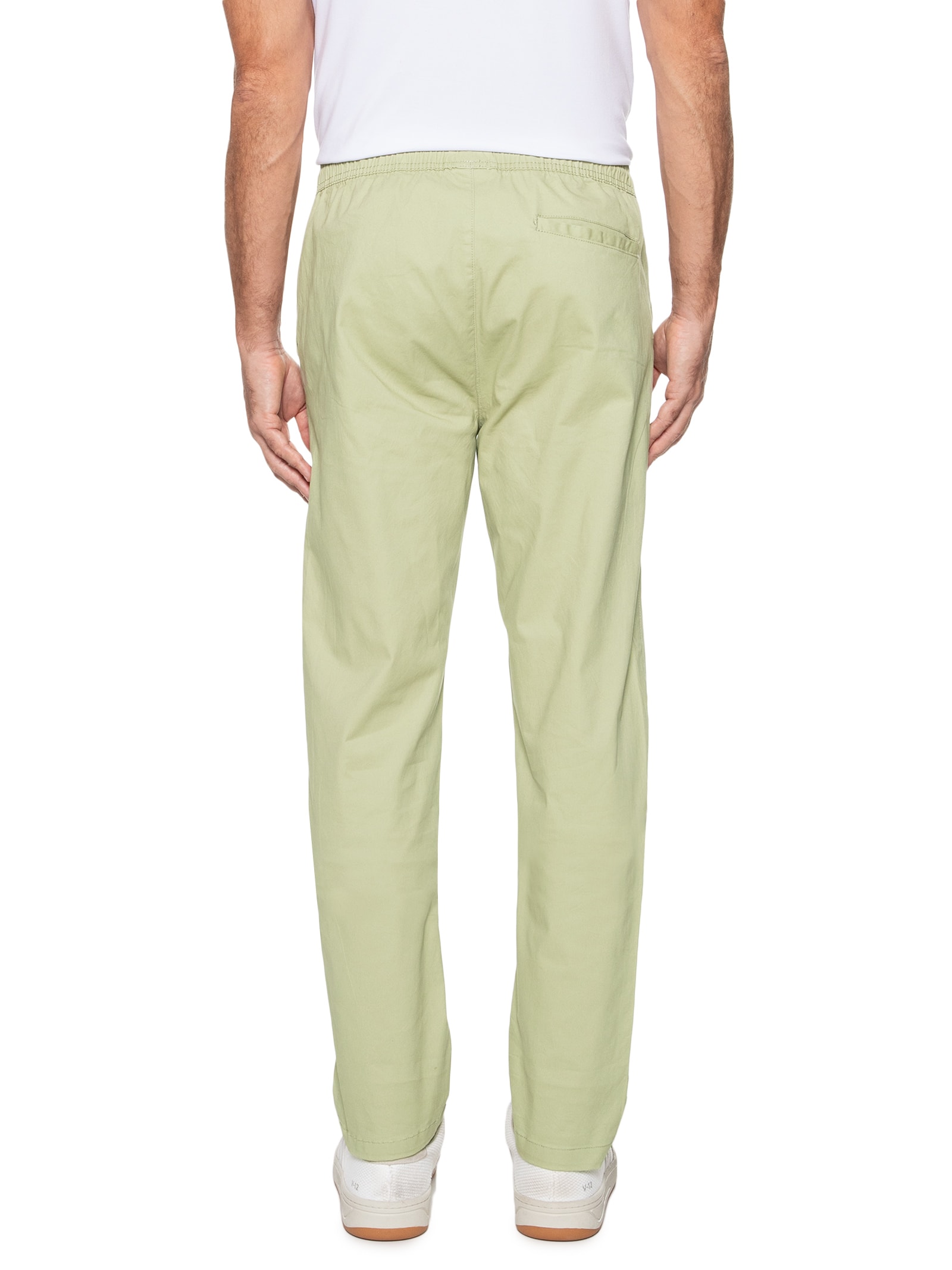 Calça Masculina Slim Sarja Com Elástico Azul Basiq Men