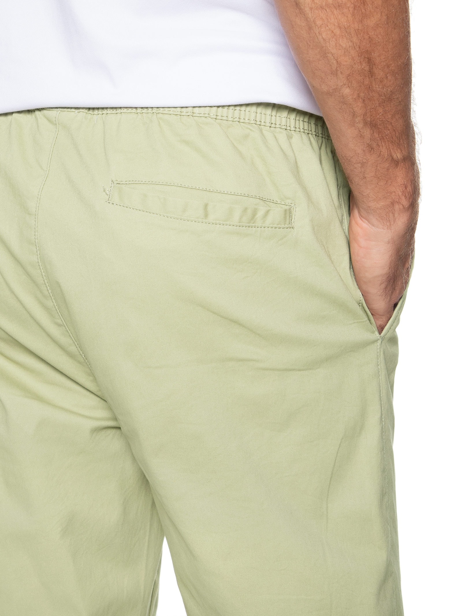 Calça Masculina Slim Sarja Com Elástico Azul Basiq Men