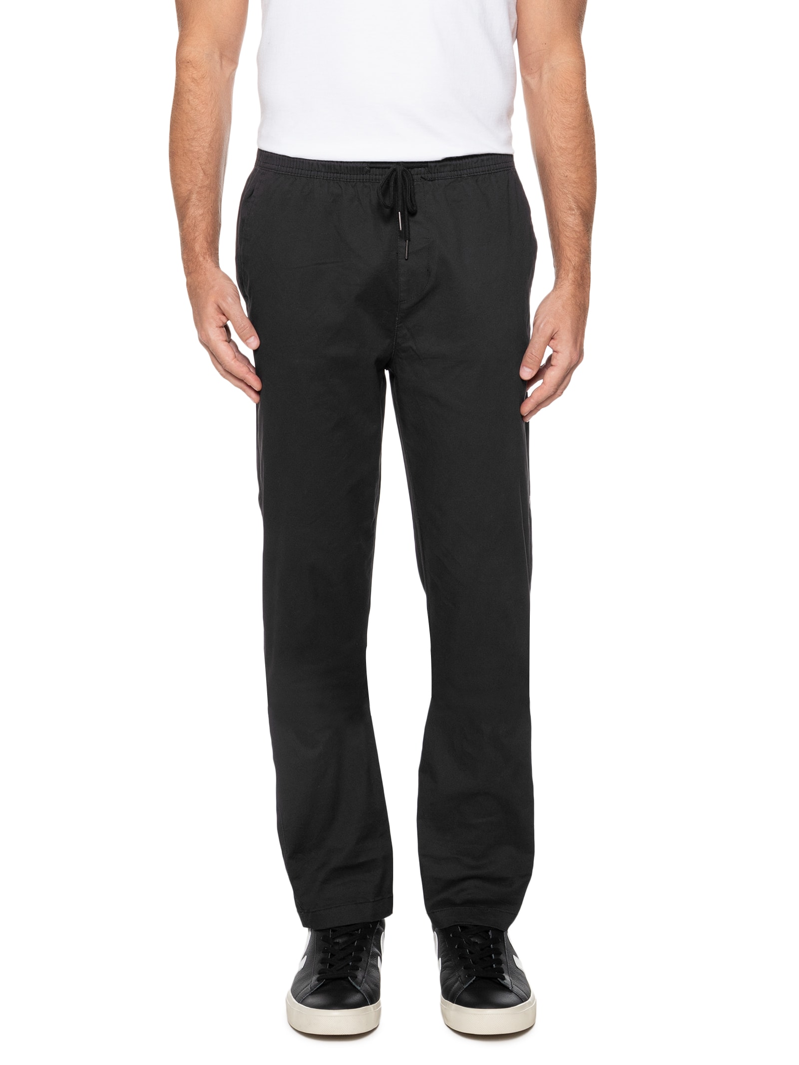 Calça Masculina Slim Sarja Com Elástico Azul Basiq Men