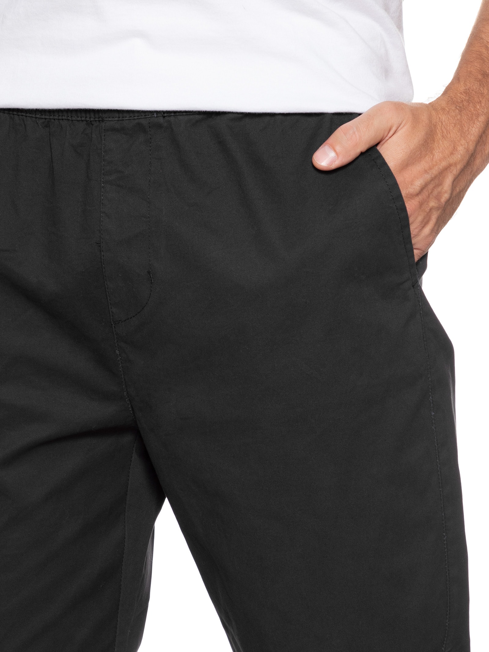 Calça Masculina Slim Sarja Com Elástico Azul Basiq Men