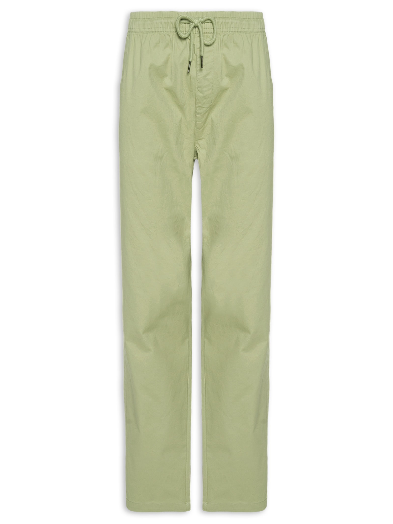 Calça Masculina Slim Sarja Com Elástico Azul Basiq Men
