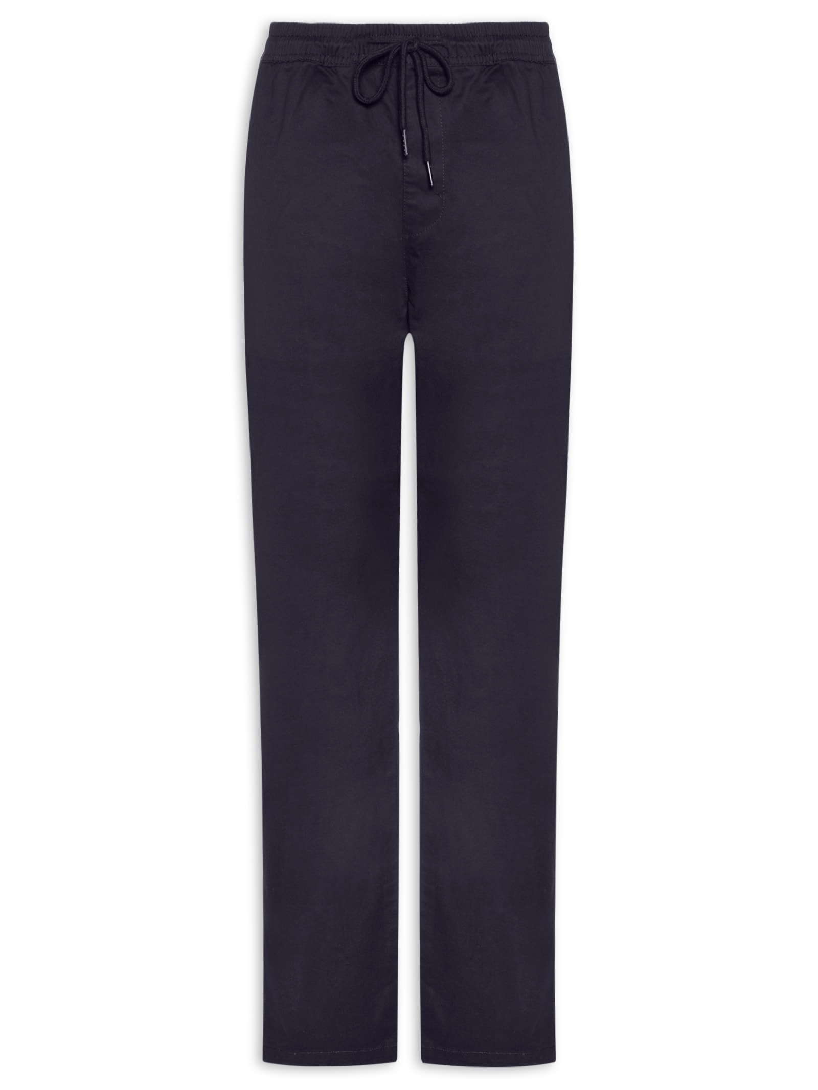 Calça Masculina Slim Sarja Com Elástico Azul Basiq Men