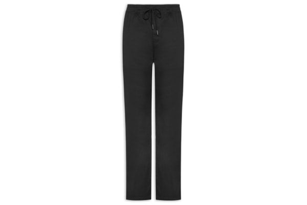 Calça Masculina Slim Sarja Com Elástico - Preto