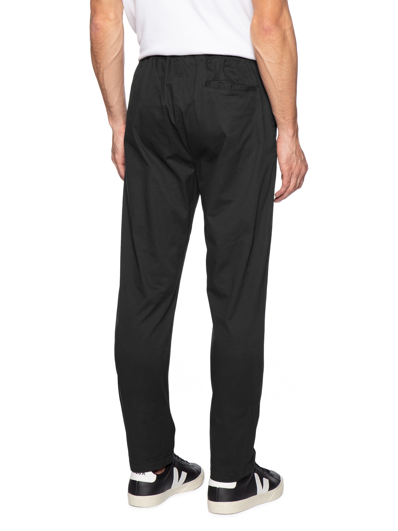Calça Masculina Slim Sarja Com Elástico Preto Basiq Men
