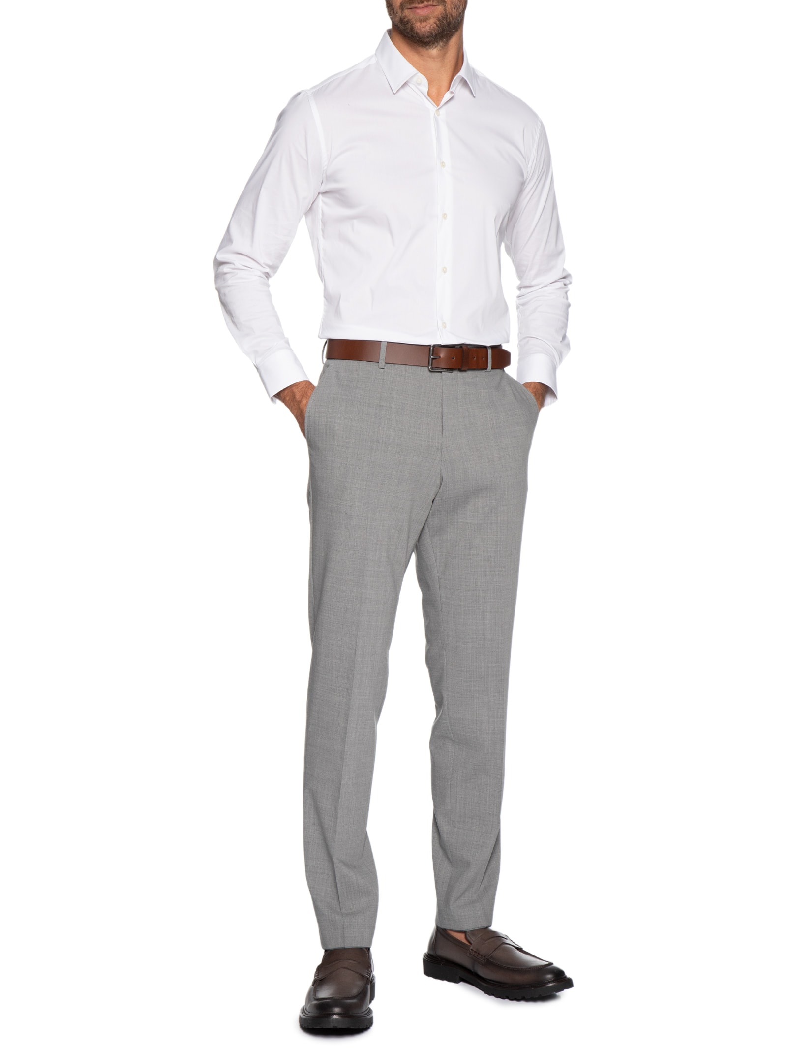 Calça Masculina Social H-Genius Cinza Boss