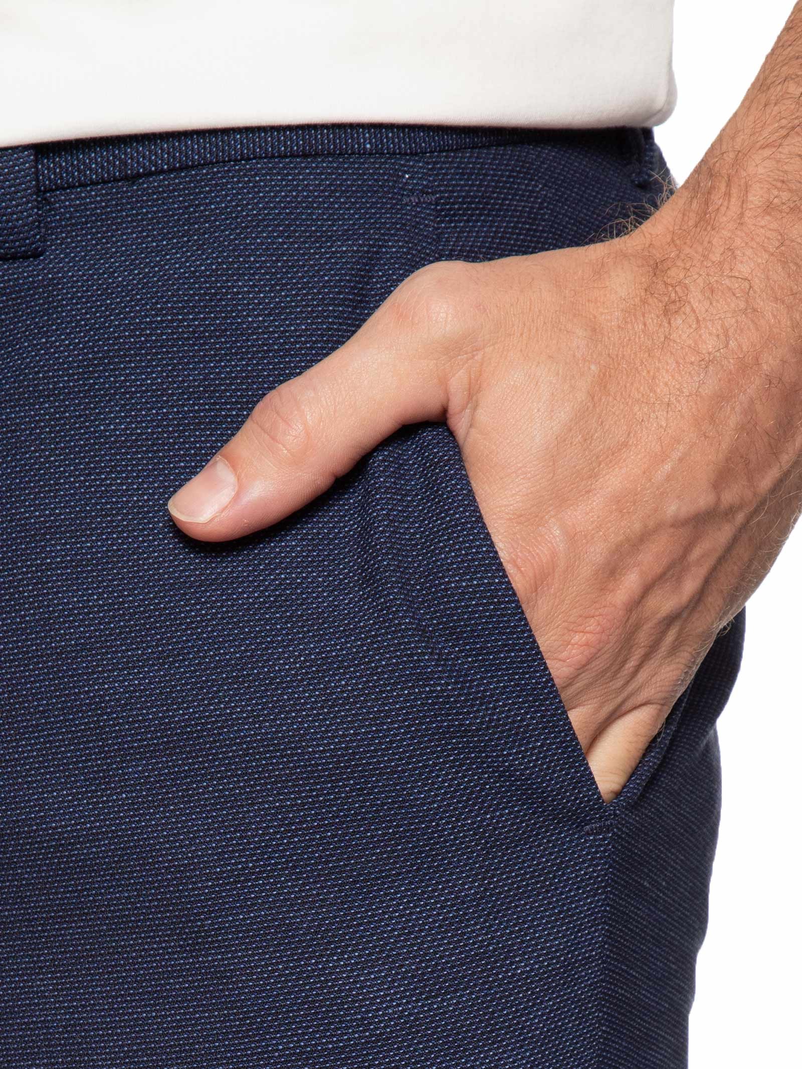 Calça Masculina Social Hesten Azul Hugo