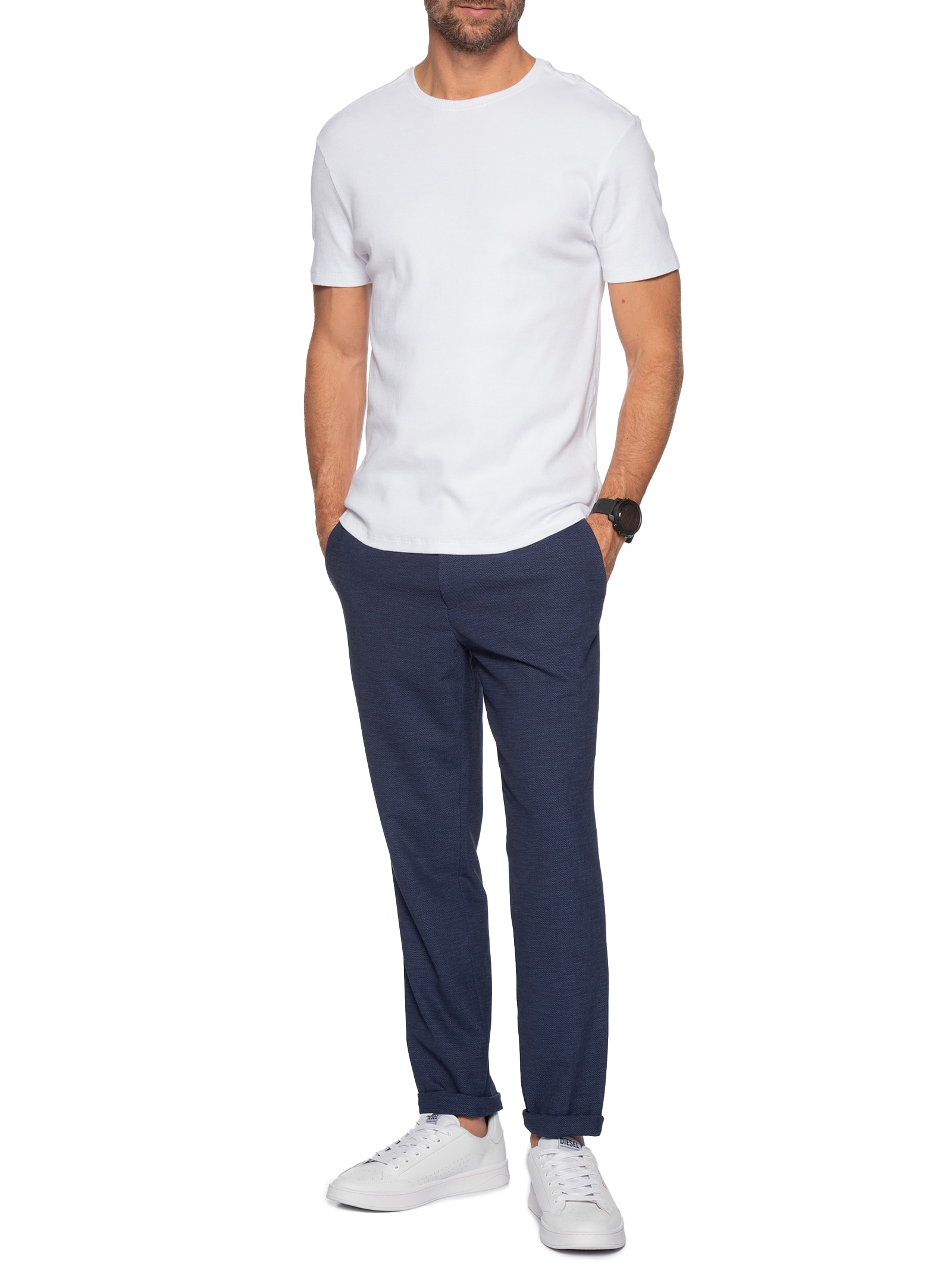 Calça Masculina Social Hesten Azul Hugo