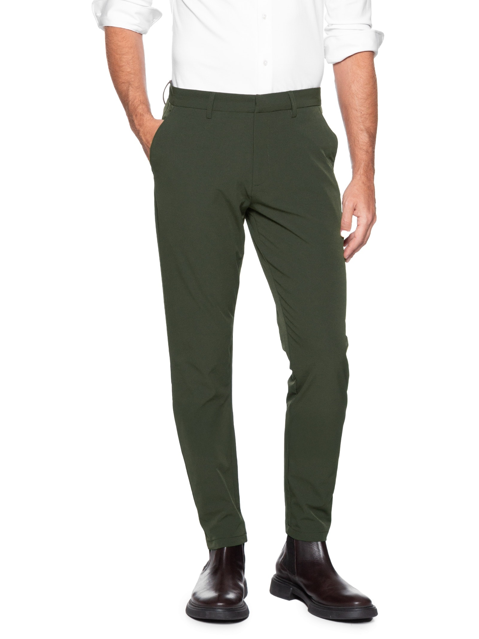 Calça Masculina Social Slim Básica Verde  '2 Essential