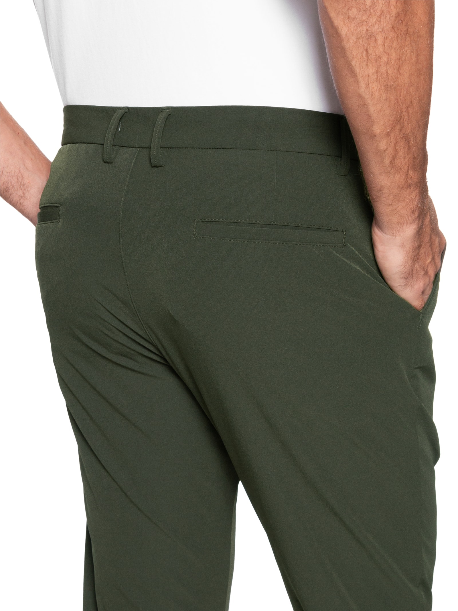 Calça Masculina Social Slim Básica Verde  '2 Essential