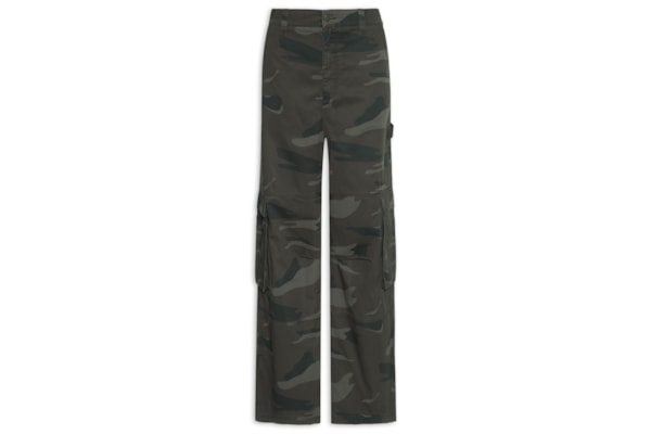 Calça Masculina Super Baggy Cargo Camo - Verde