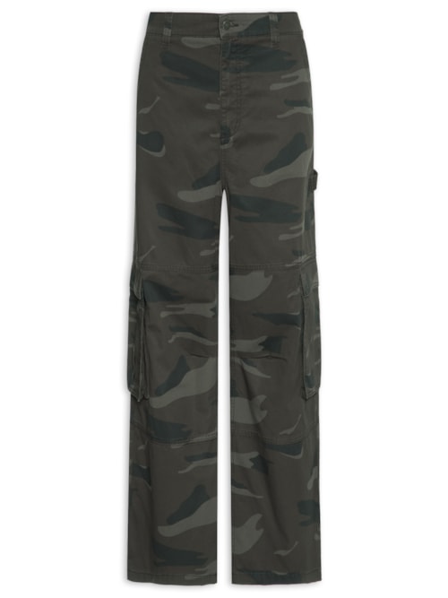 Calça Masculina Super Baggy Cargo Camo – Verde