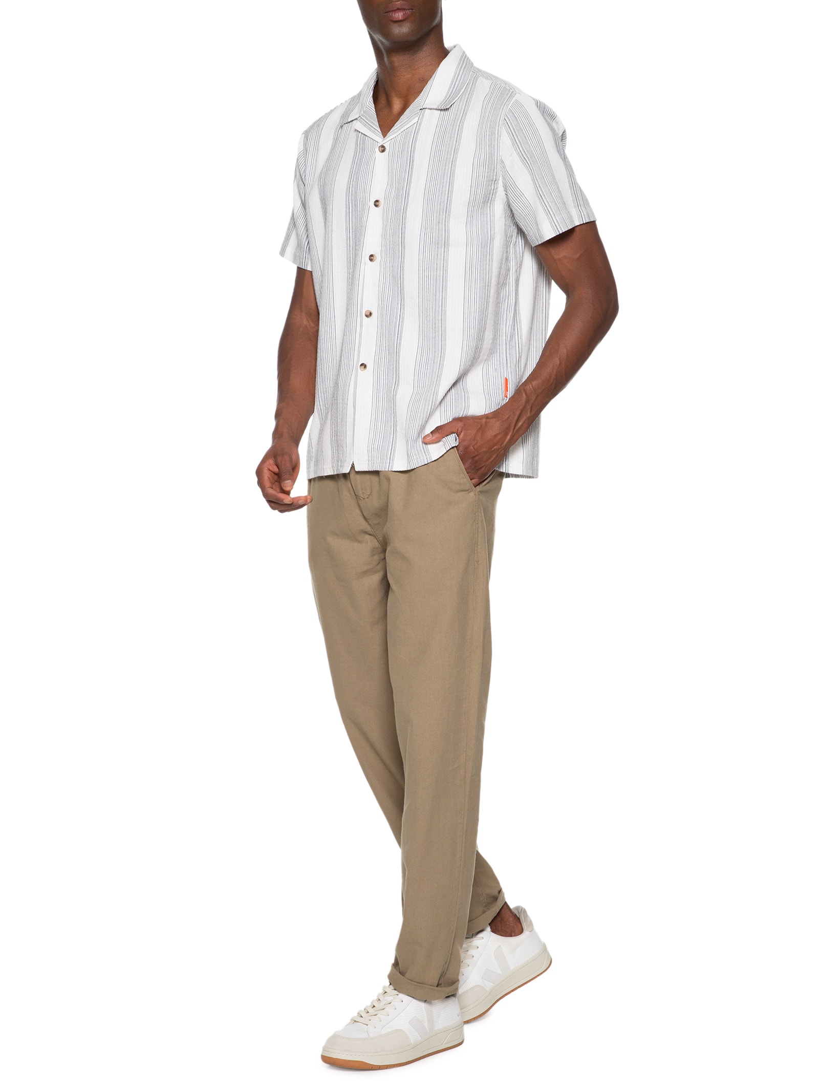 Calça Masculina Tintura Linen Bege  Jab