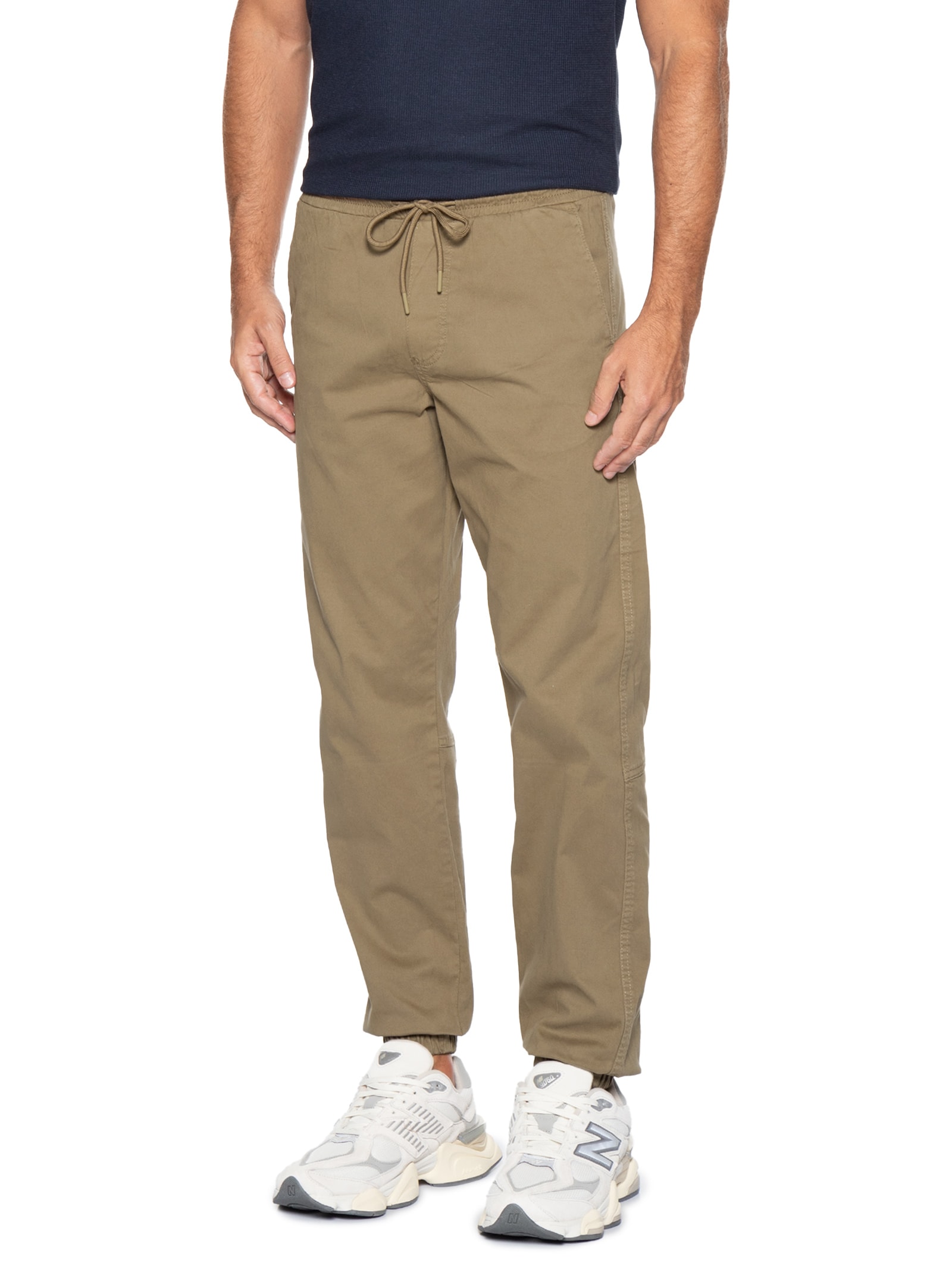 Calça Masculina Troy Cuffed Jogger Moletom Bege Jack & Jones