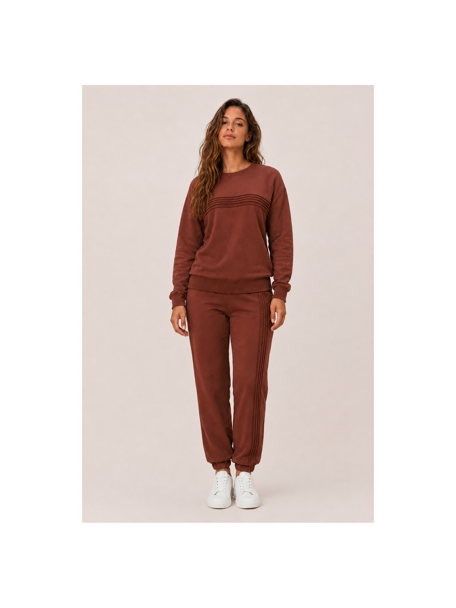Calça Moletom Linhas Outono Marrom Suntime
