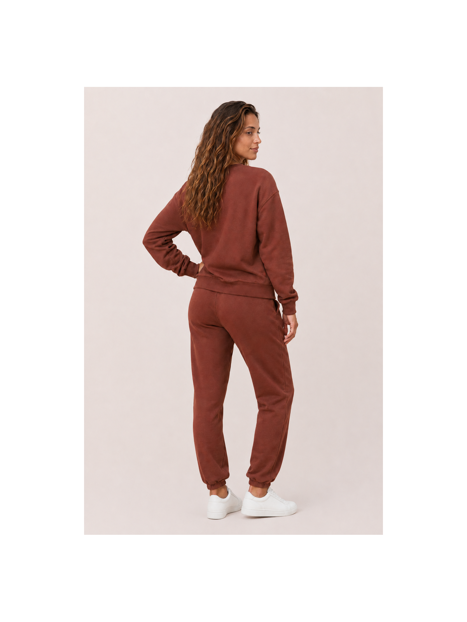 Calça Moletom Linhas Outono Marrom Suntime